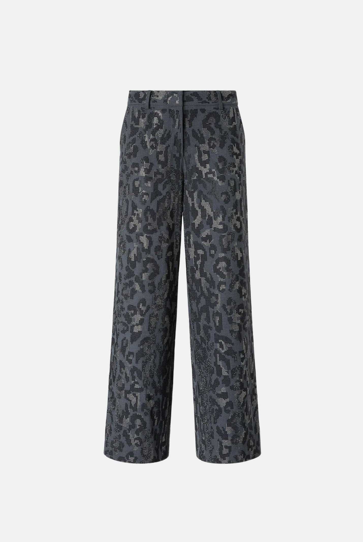 PINKO Pantaloni JEEP grey dark, grigio scuro da donna con stampa animalier 107520A3GO I90 PINKO