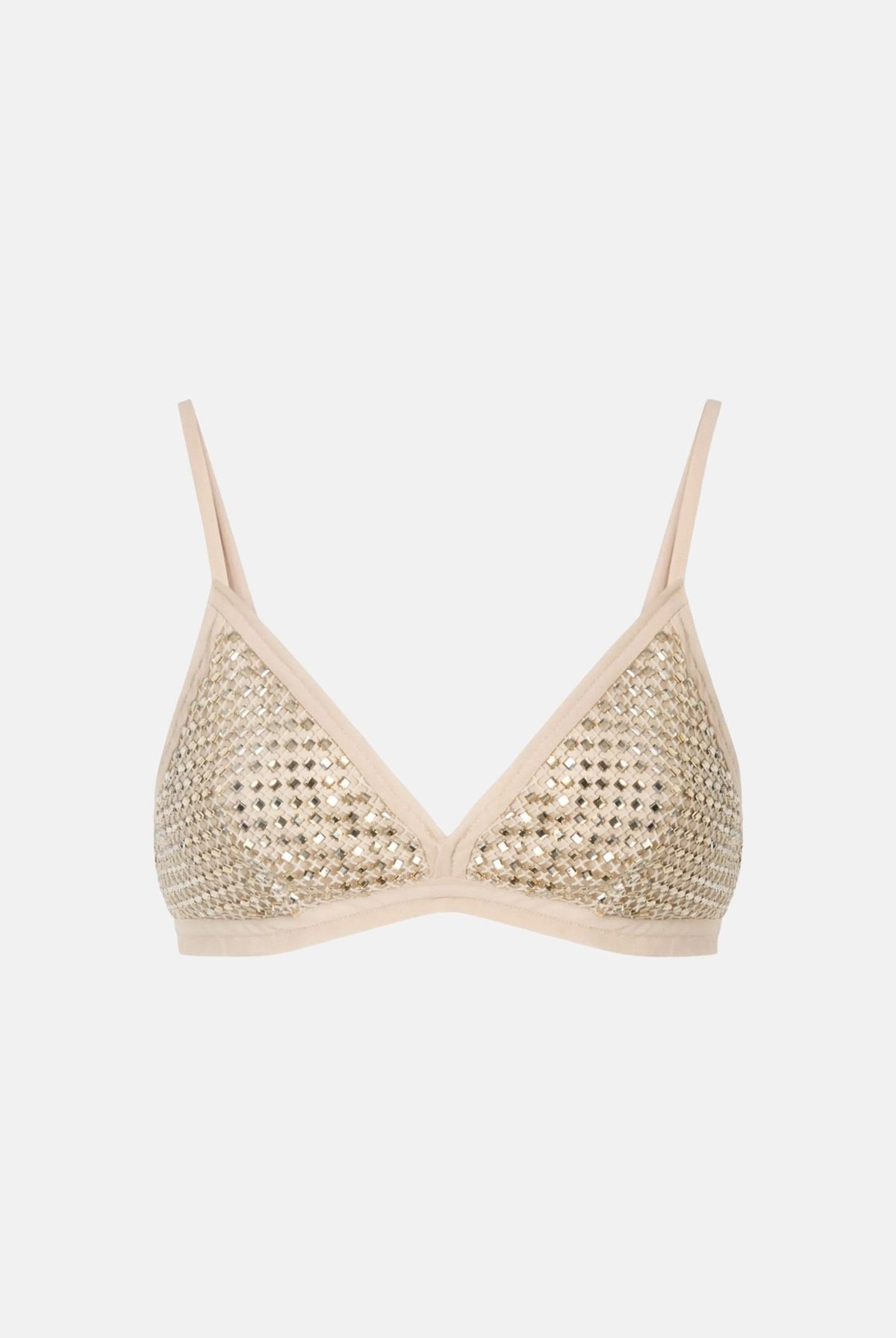 PINKO Bralette Crochet Oro Metallico da donna con lavorazione traforata. 107522A3IH H78 PINKO