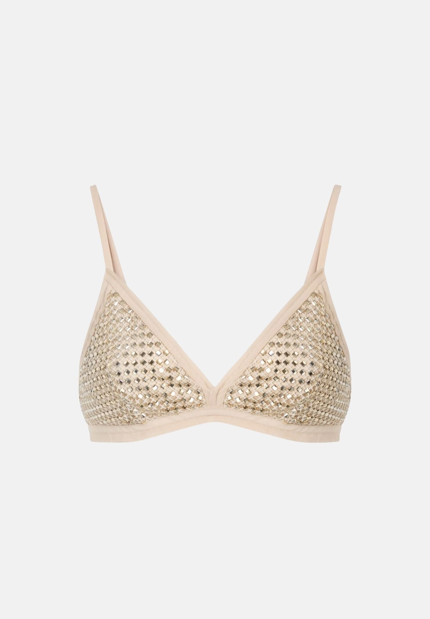 PINKO Bralette Crochet Oro Metallico da donna con lavorazione traforata. 107522A3IH H78 PINKO