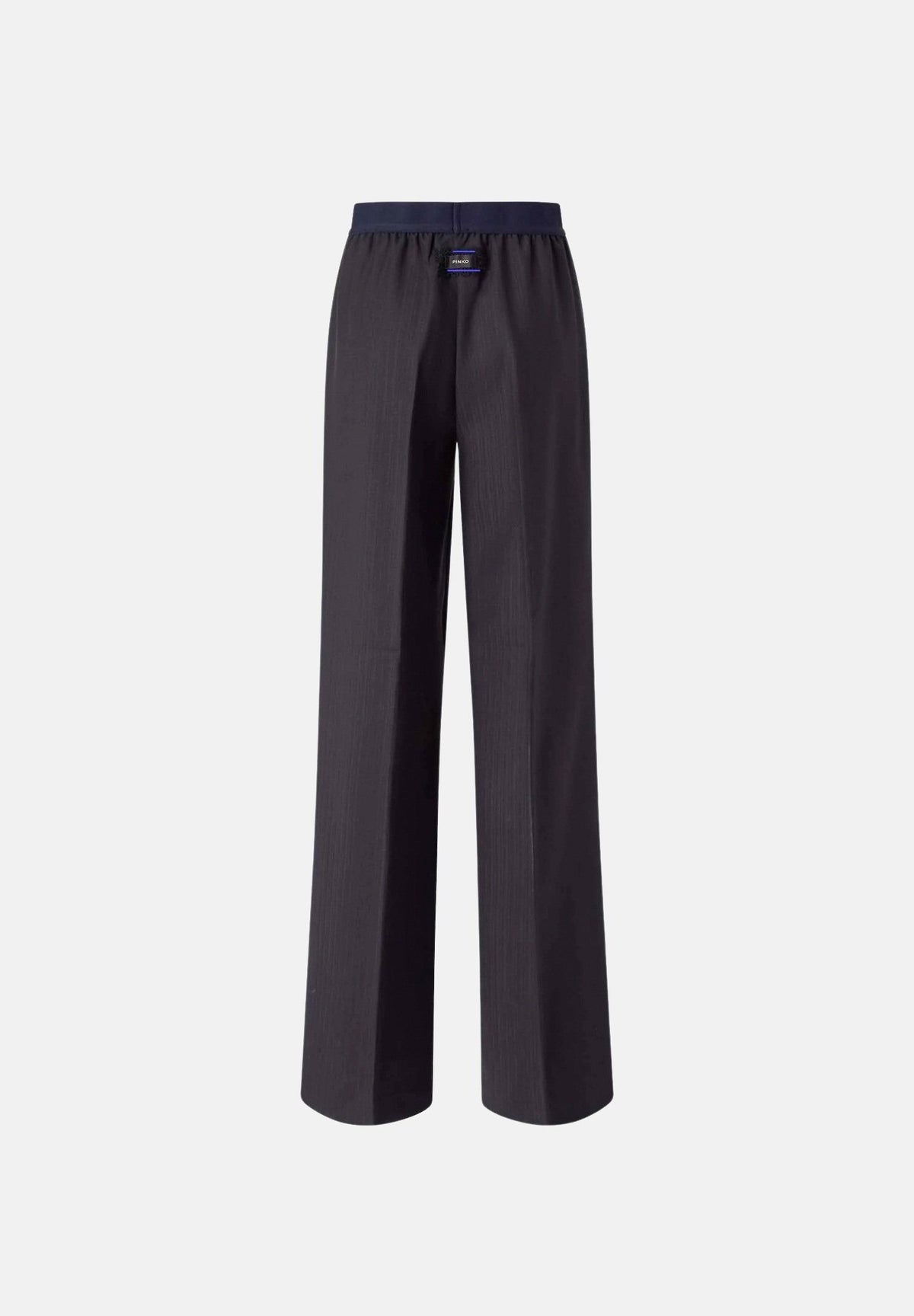 PINKO Pantaloni PHAIUS palazzo in misto lana blu, da donna, con motivo a spiga effetto mosso. 107560A3IF G03 PINKO