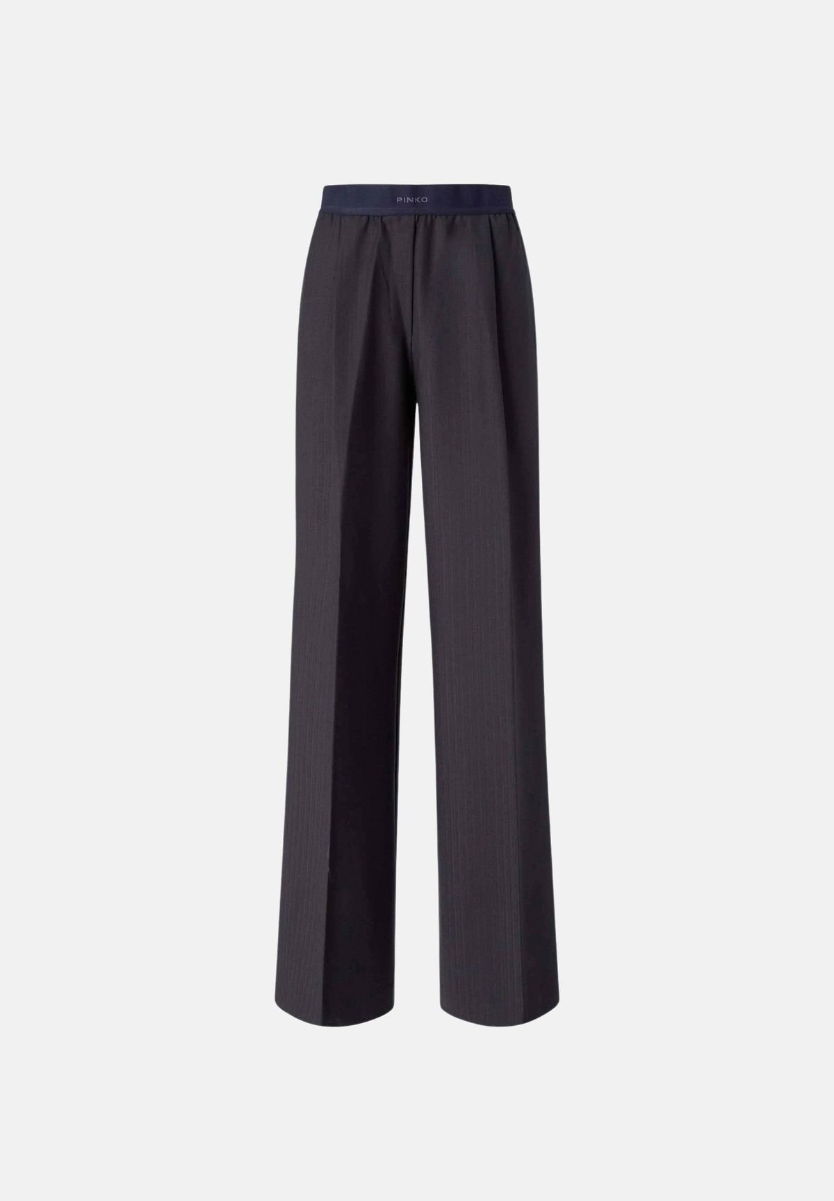 PINKO Pantaloni PHAIUS palazzo in misto lana blu, da donna, con motivo a spiga effetto mosso. 107560A3IF G03 PINKO