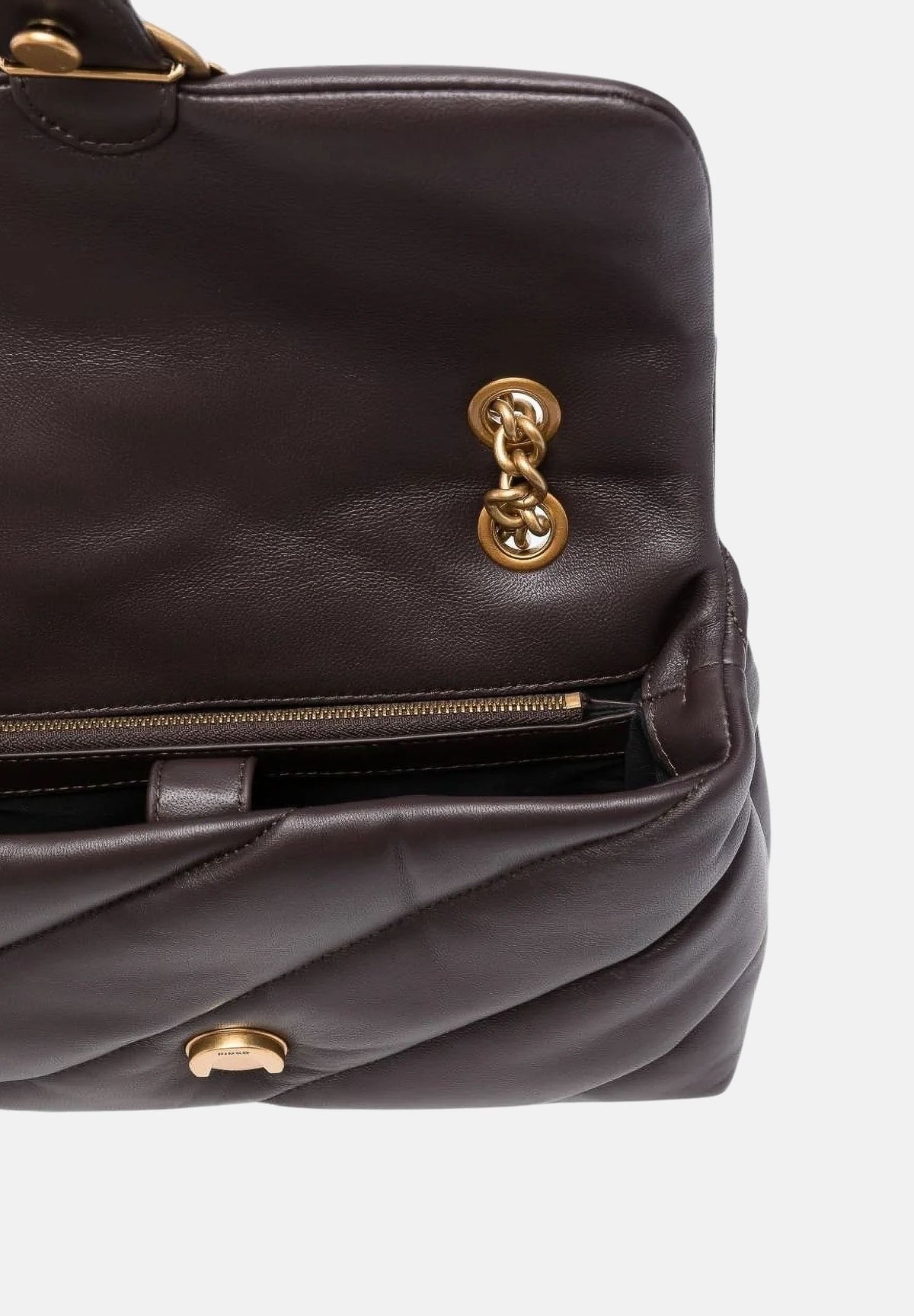 PINKO Borsa a tracolla Love Puff Classic marrone marasca per donna con trapuntatura chevron 107616A0F2 M12Q PINKO