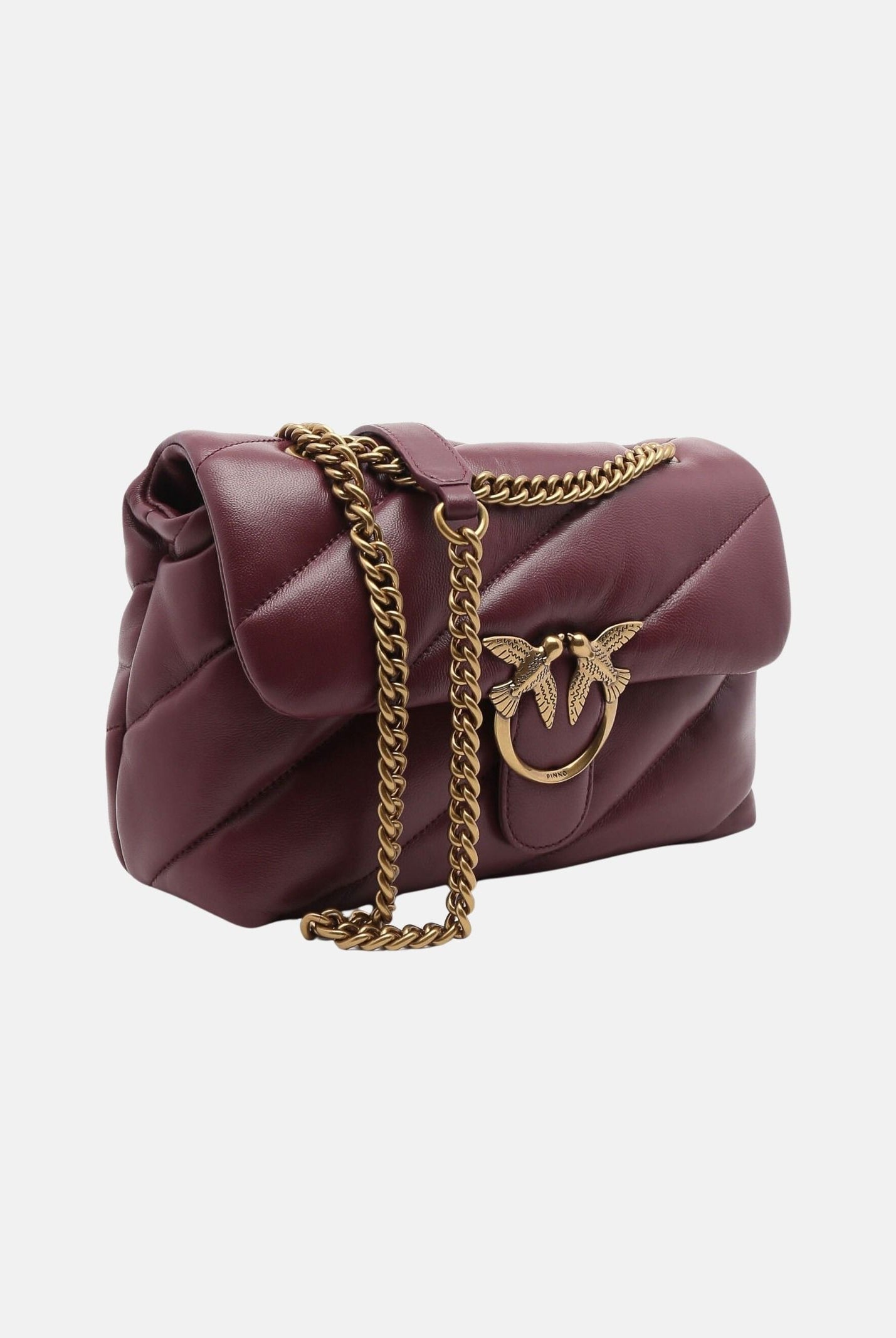 PINKO Borsa LOVE PUFF CLASSIC Ribes intenso bordeaux da donna con maxi trapuntatura obliqua 107616A0F2 WW5Q PINKO