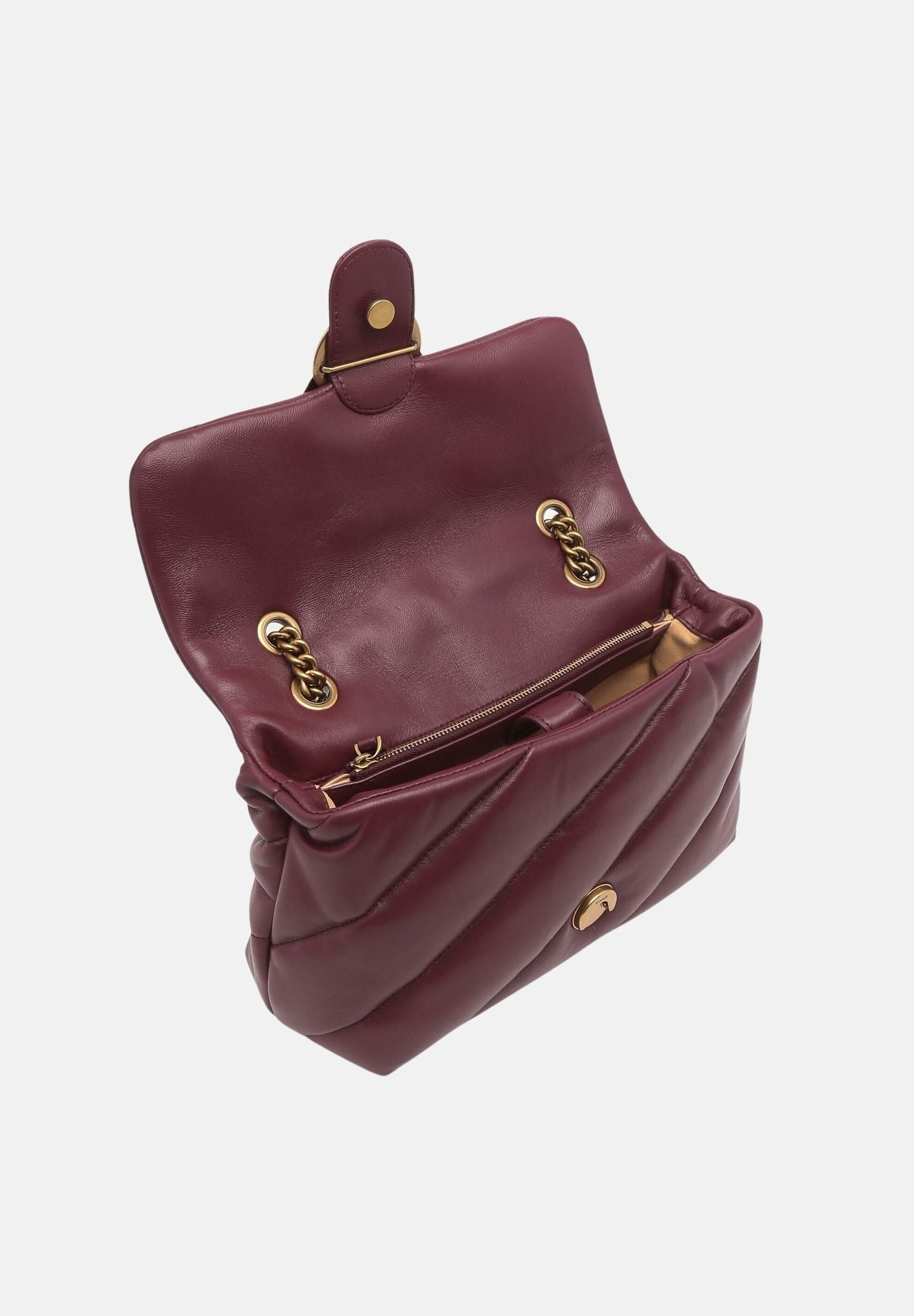 PINKO Borsa LOVE PUFF CLASSIC Ribes intenso bordeaux da donna con maxi trapuntatura obliqua 107616A0F2 WW5Q PINKO