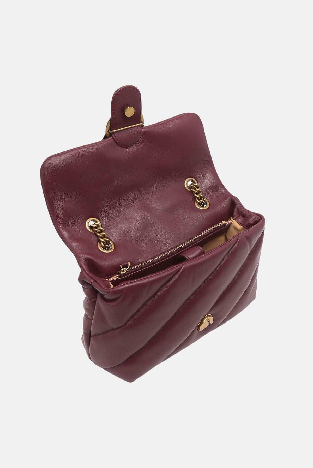 PINKO Borsa LOVE PUFF CLASSIC Ribes intenso bordeaux da donna con trapuntatura chevron 107616A0F2 WW5Q PINKO