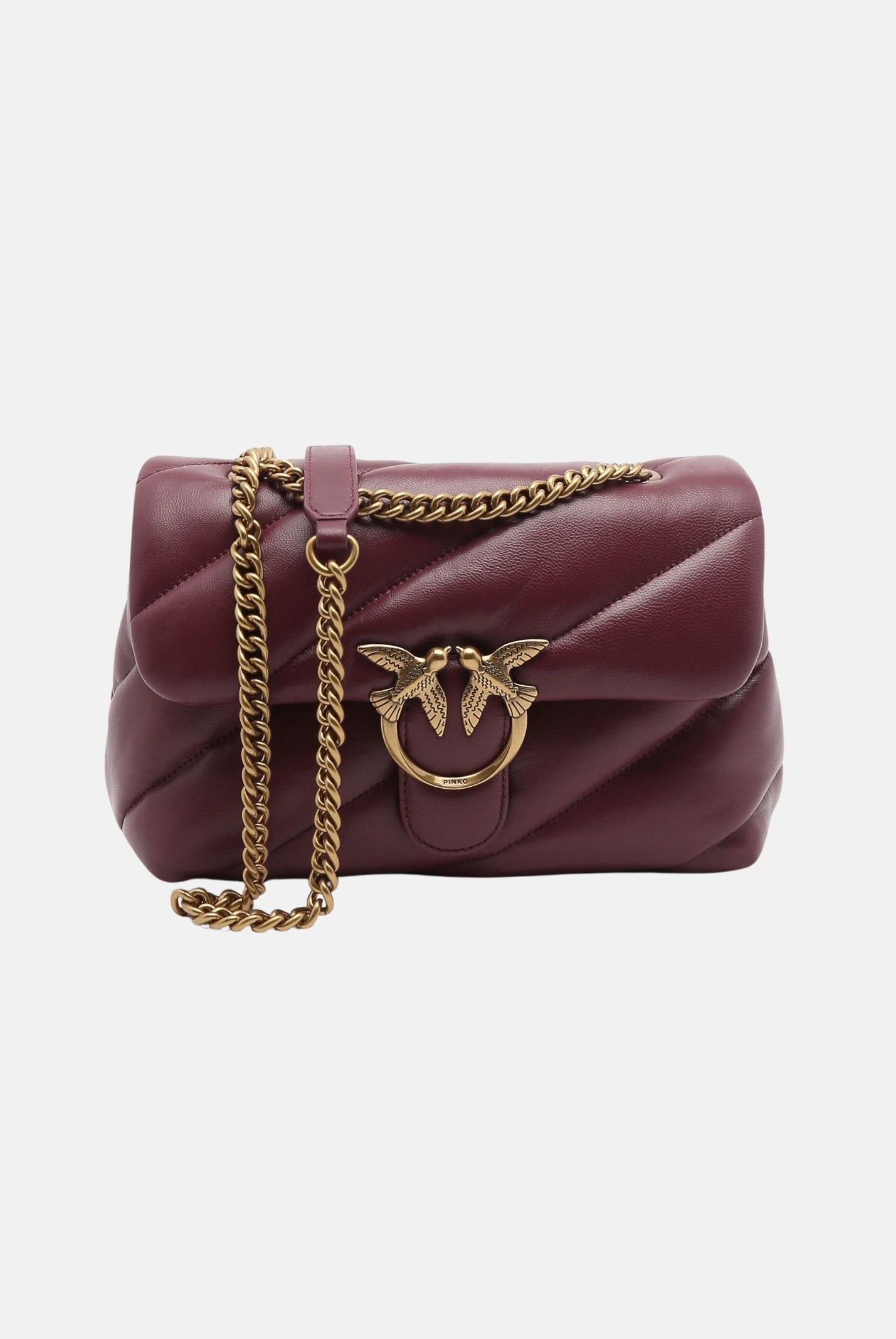 PINKO Borsa LOVE PUFF CLASSIC Ribes intenso bordeaux da donna con maxi trapuntatura obliqua 107616A0F2 WW5Q PINKO