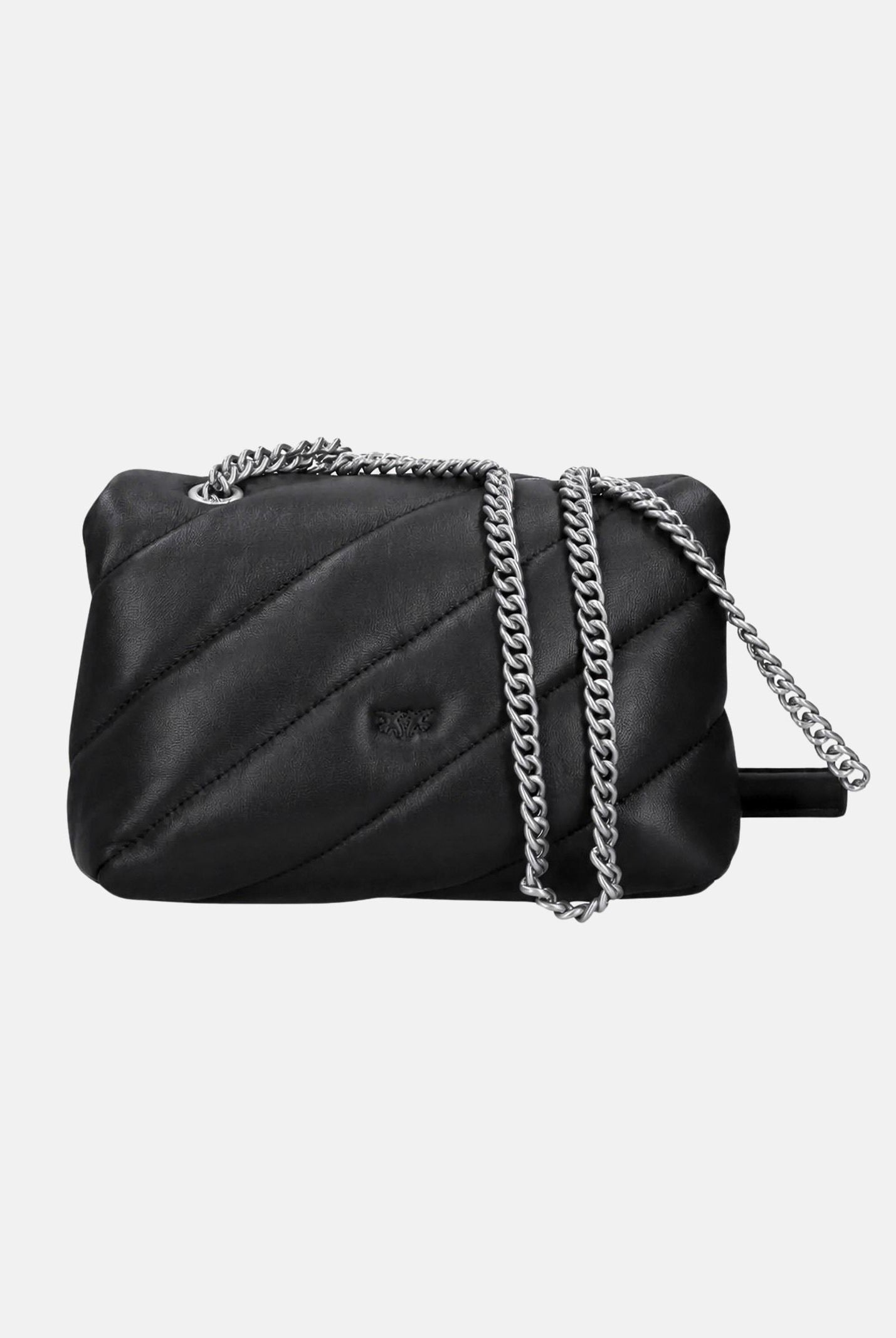 PINKO Borsa media a tracolla LOVE PUFF MINI BAG Nero-Old Silver nero donna. 107617A0F2 Z99O PINKO