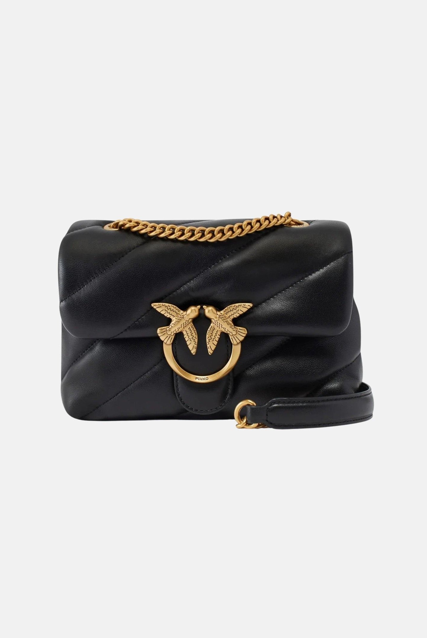 PINKO Borsa LOVE PUFF MINI BAG Nero-Antique Gold, nero con dettagli in oro, da donna 107617A0F2 Z99Q PINKO