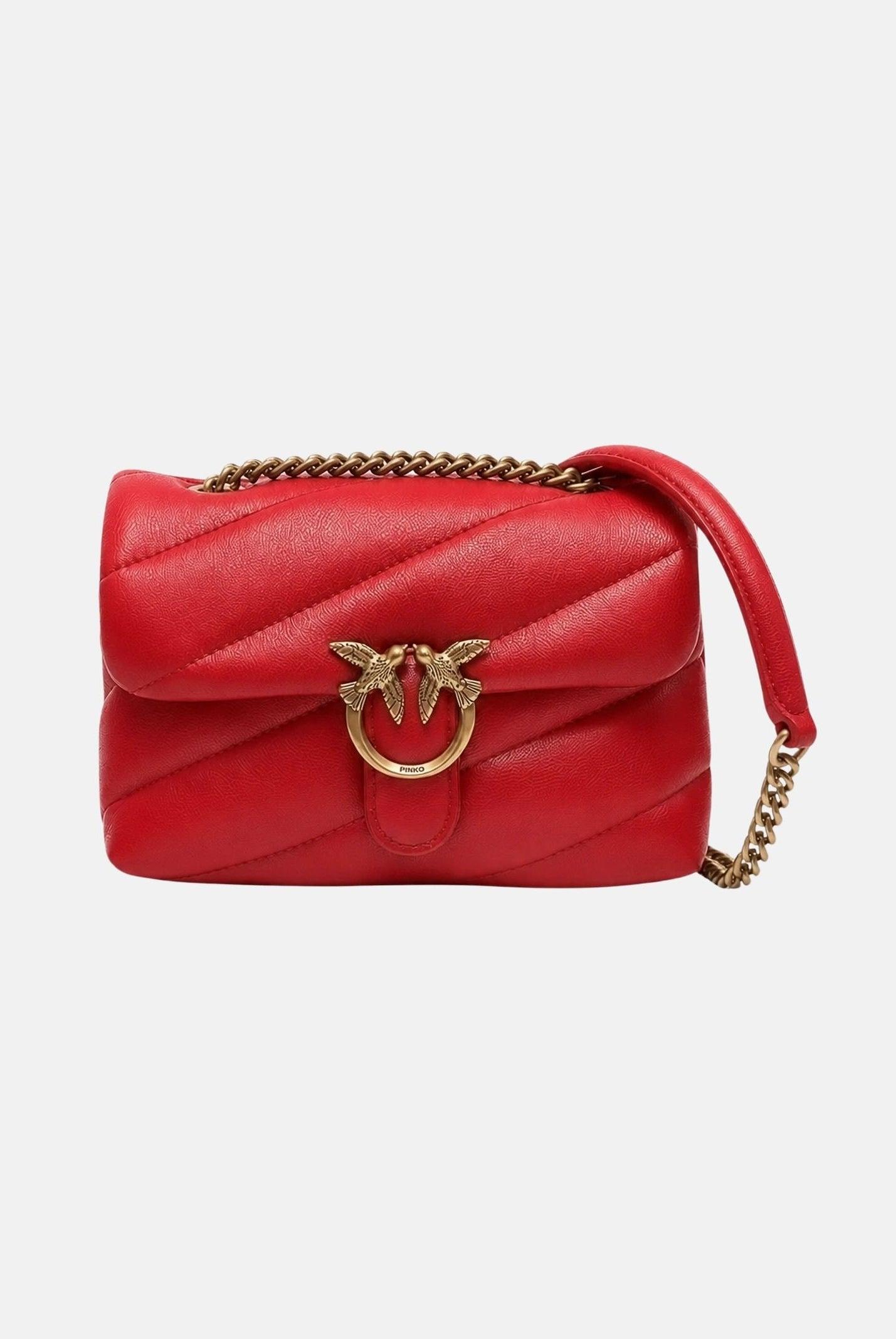 PINKO Borsa mini a tracolla LOVE PUFF BABY SMALL Rosso Rio-Antique da donna con lavorazione trapuntata. 107618A0F2 R59Q PINKO