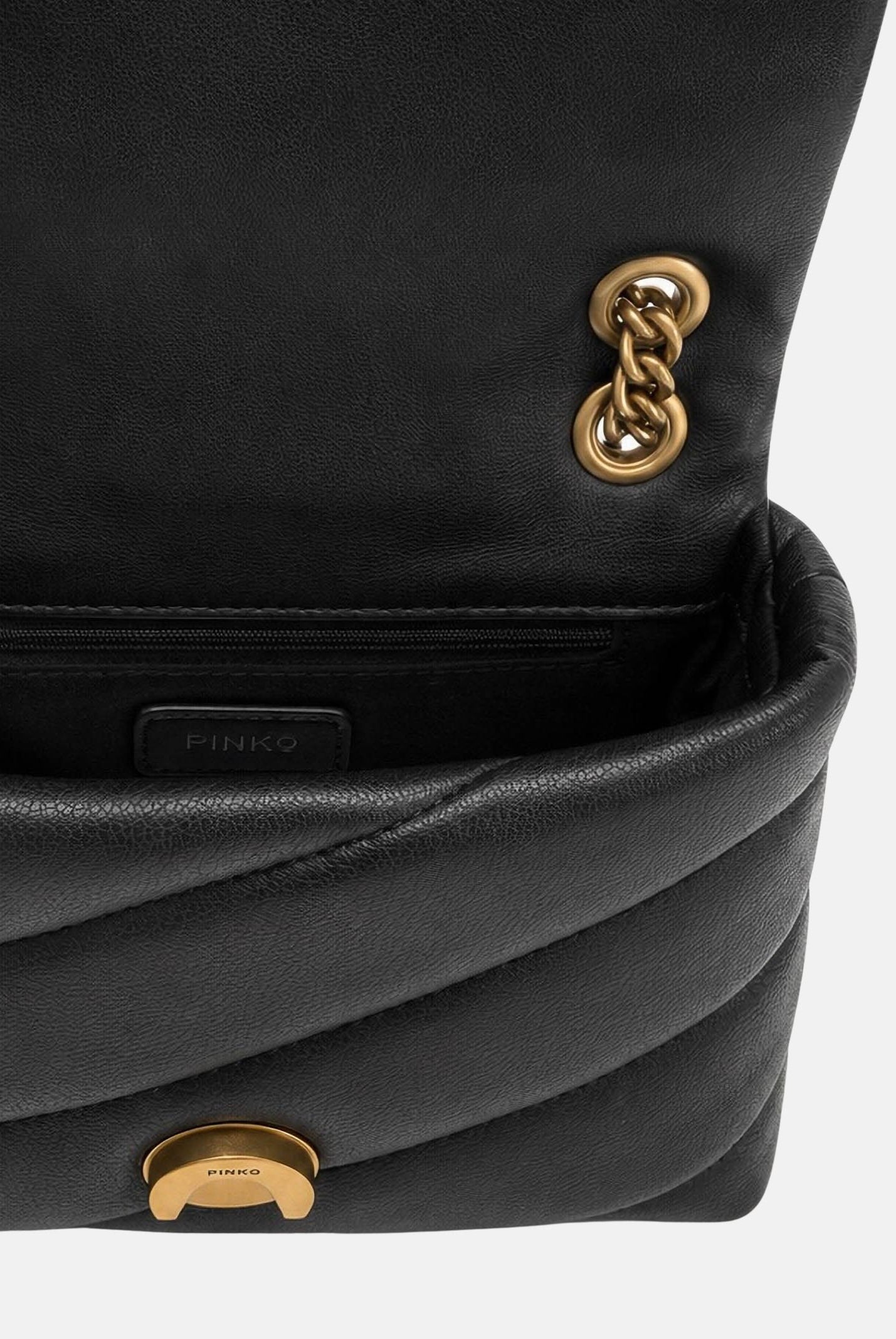 PINKO Borsa BABY LOVE BAG PUFF MAXI QUILT Antique-gold nero da donna con maxi trapuntatura obliqua 107618A0F2 Z99Q PINKO