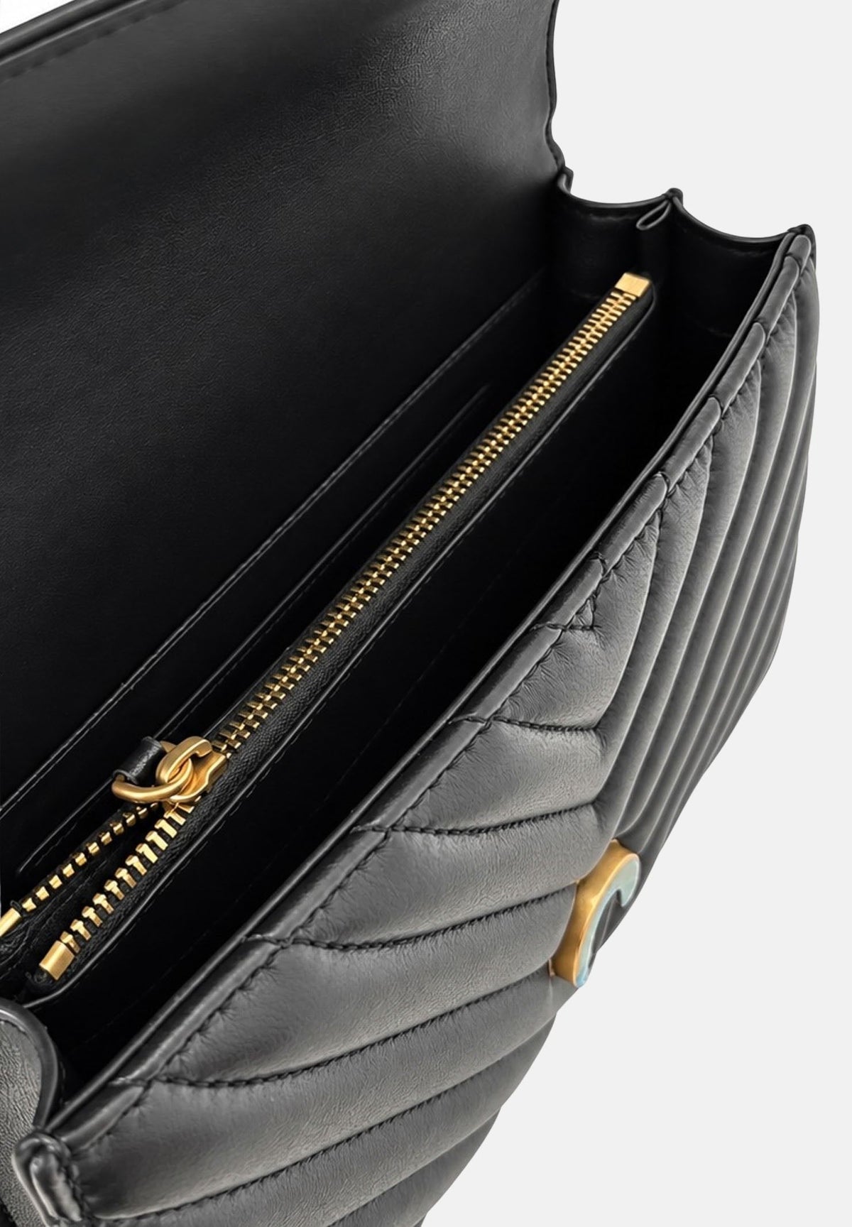 PINKO Borsa a tracolla LOVE BIRDS MINI nera per donna con elegante motivo trapuntato a chevron e iconica fibbia metallica 107620A0GK Z99Q PINKO