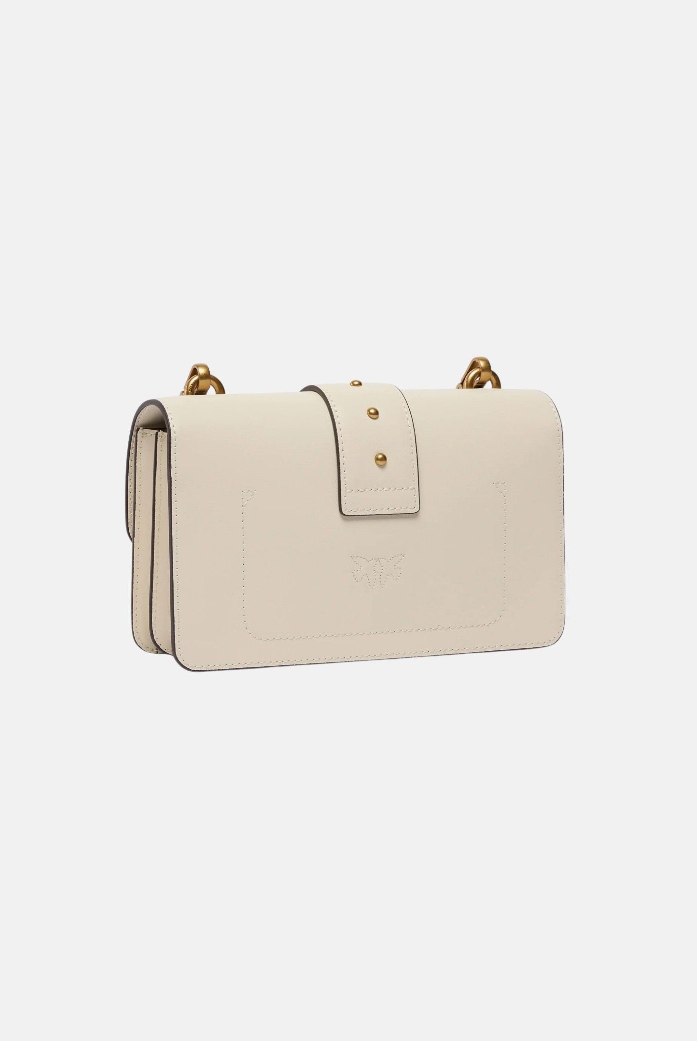 PINKO Borsa LOVE ONE MINI antique gold, bianco-seta, da donna con fibbia Love Birds 107622A0F1 Z14Q PINKO