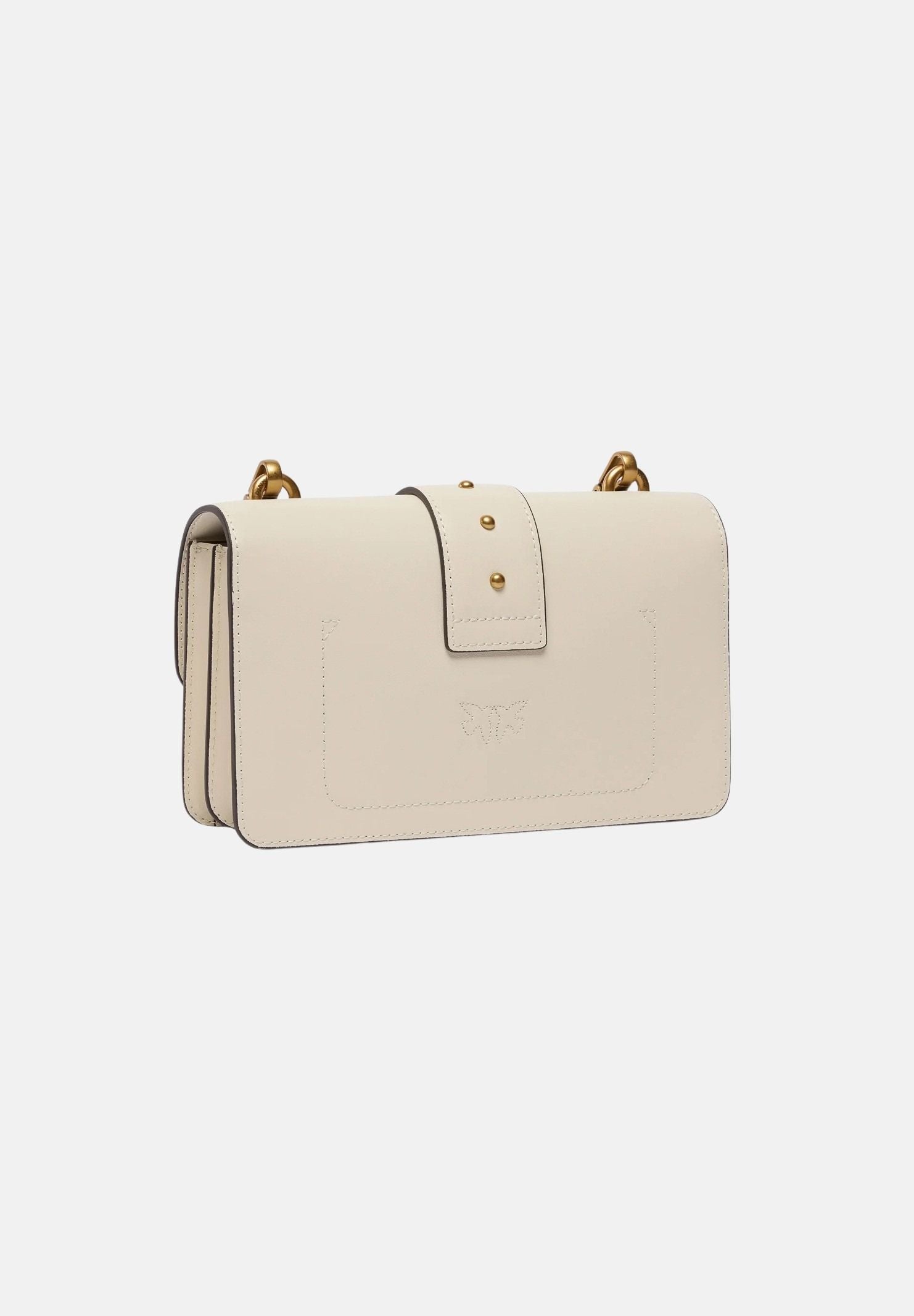 PINKO Borsa LOVE ONE MINI antique gold, bianco-seta, da donna con fibbia Love Birds 107622A0F1 Z14Q PINKO