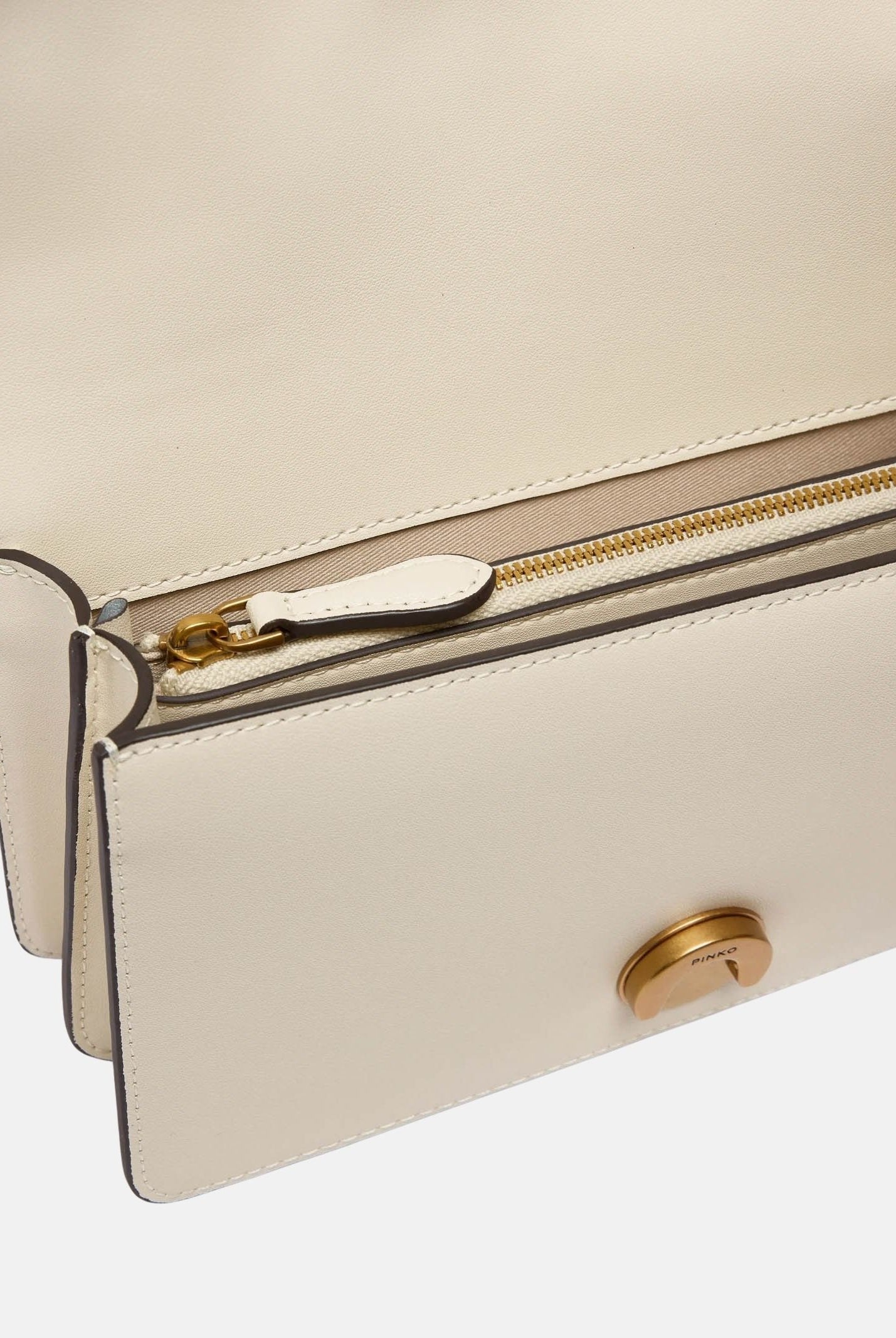 PINKO Borsa LOVE ONE MINI antique gold, bianco-seta, da donna con fibbia Love Birds 107622A0F1 Z14Q PINKO