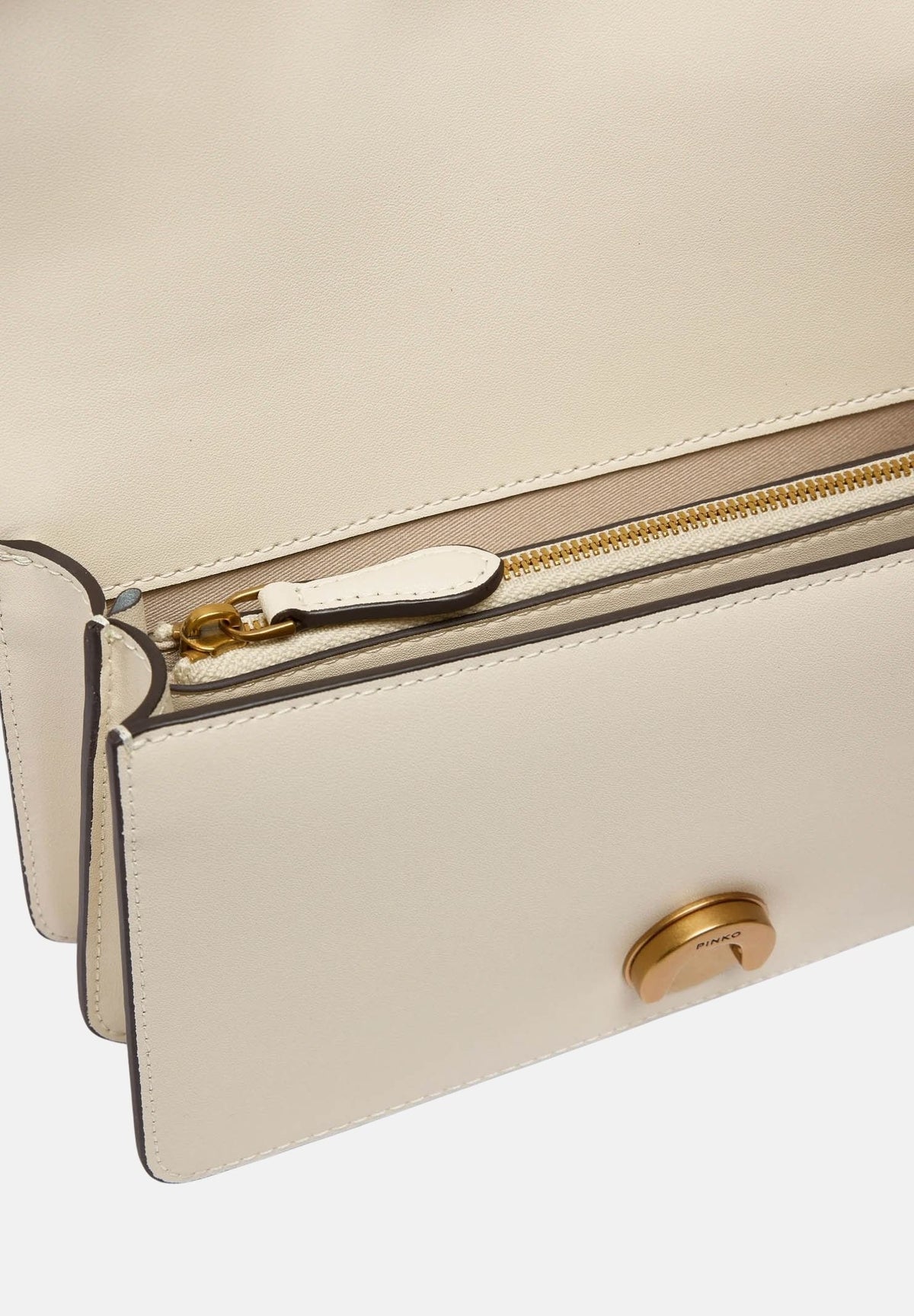 PINKO Borsa LOVE ONE MINI antique gold, bianco-seta, da donna con fibbia Love Birds 107622A0F1 Z14Q PINKO
