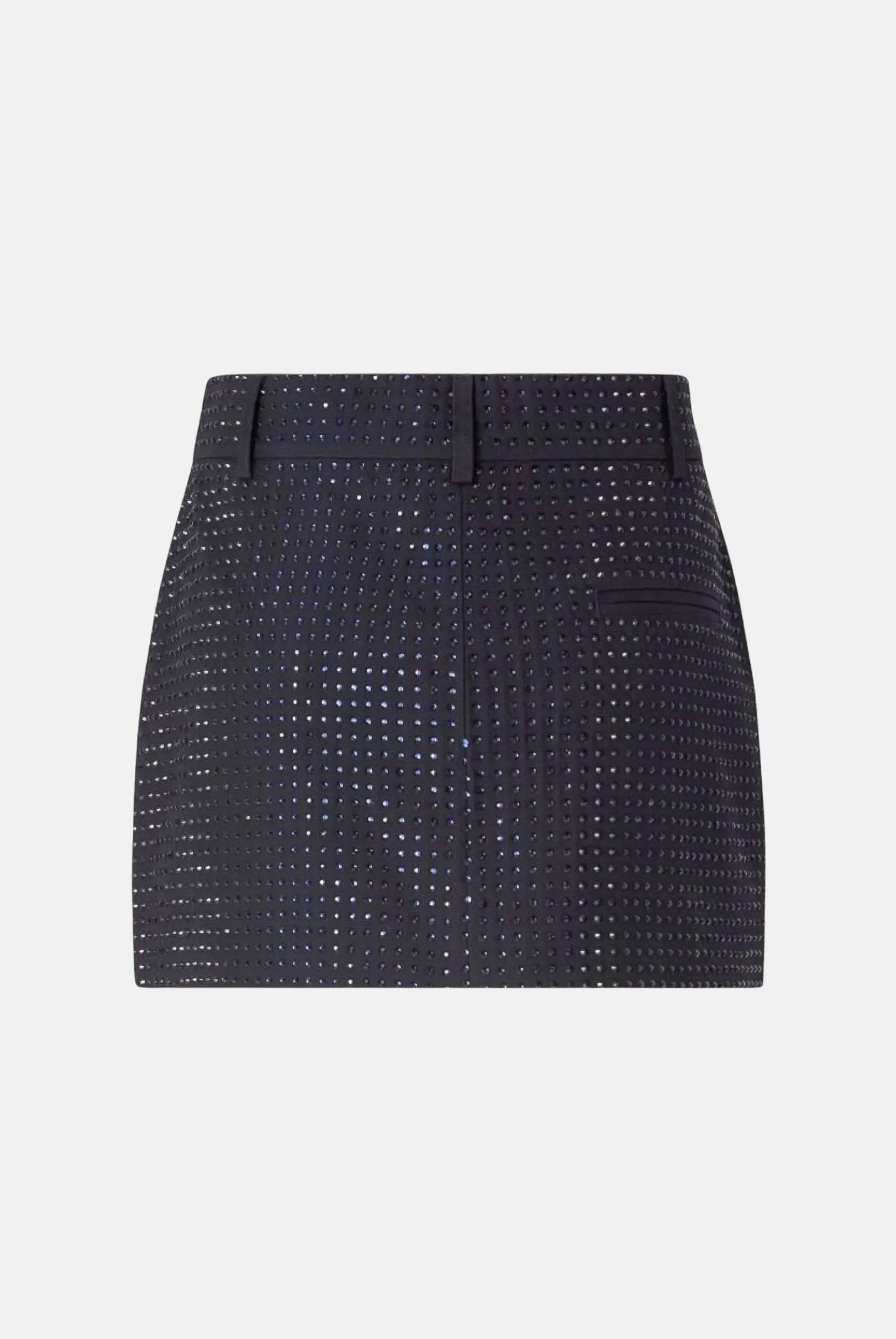 PINKO Gonna SOAVE SKIRT Blu Iride, da donna con applicazioni di strass all-over. 107674A3M0 G56 PINKO