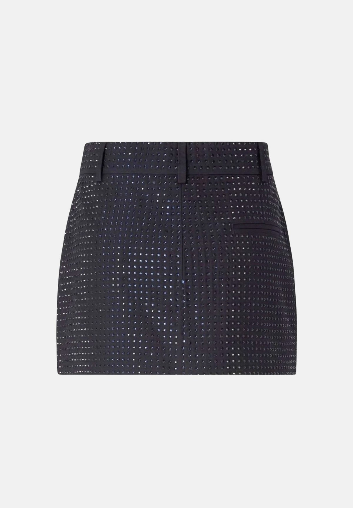 PINKO Gonna corta SOAVE SKIRT Blu Iride, da donna con applicazioni di strass all-over. 107674A3M0 G56 PINKO