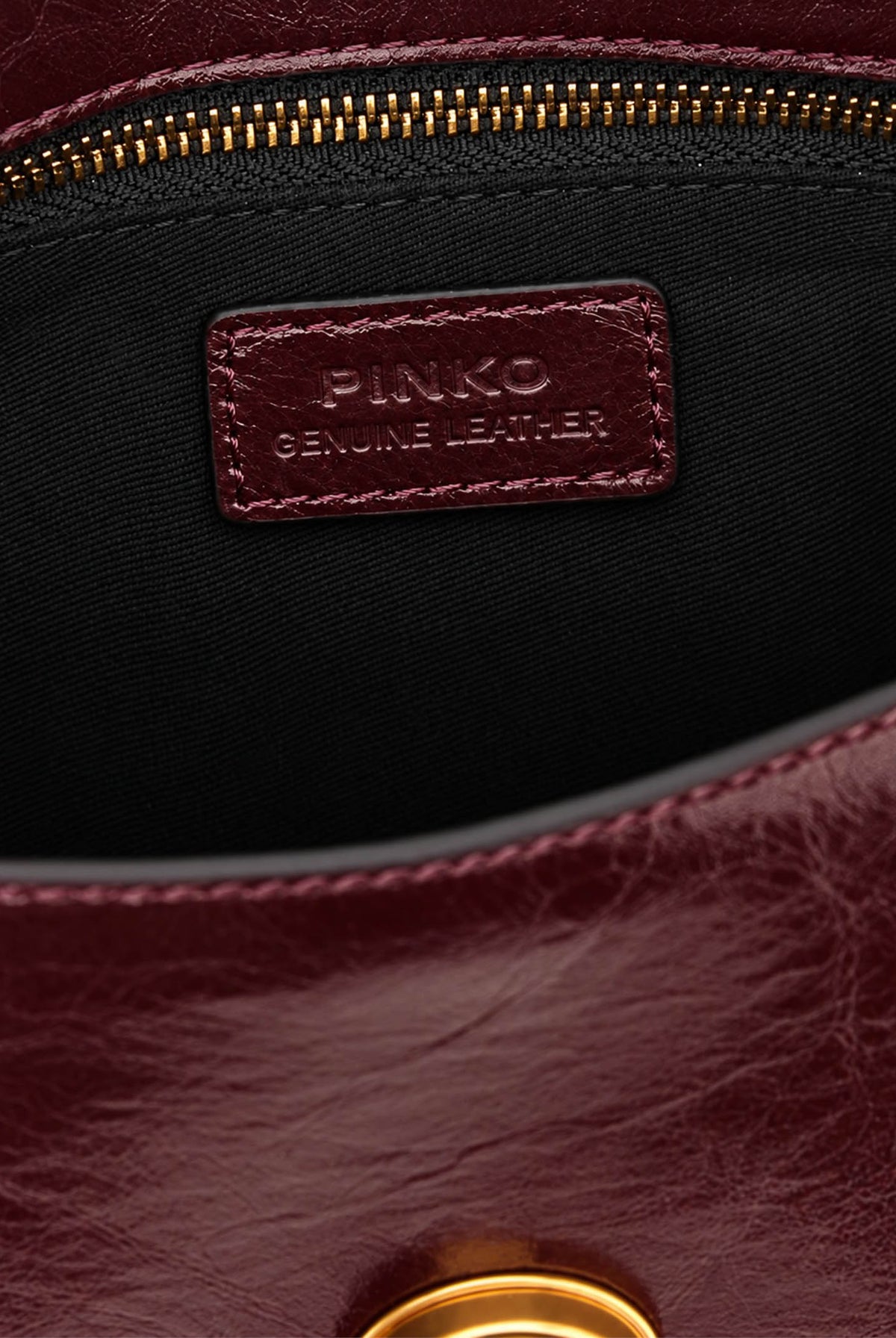 PINKO Borsa a tracolla LOVE ONE MINI borgogna bordeaux da donna con doppia tracolla, di cui una effetto pelliccia 107676A3LP W34Q PINKO