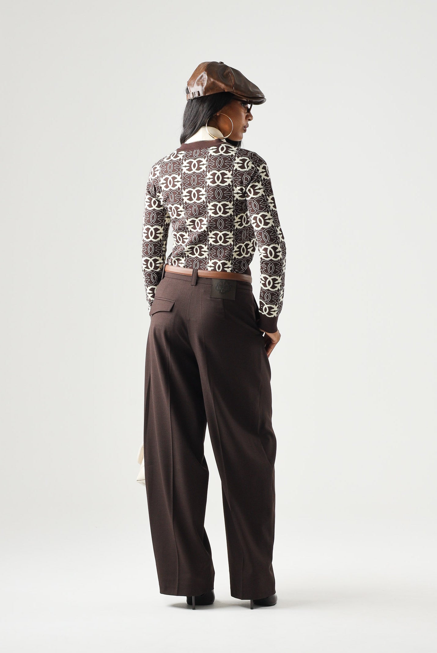 PINKO pantaloni BALBINO Marrone Oltre da donna con gamba ampia. 107712A3MS M04 PINKO
