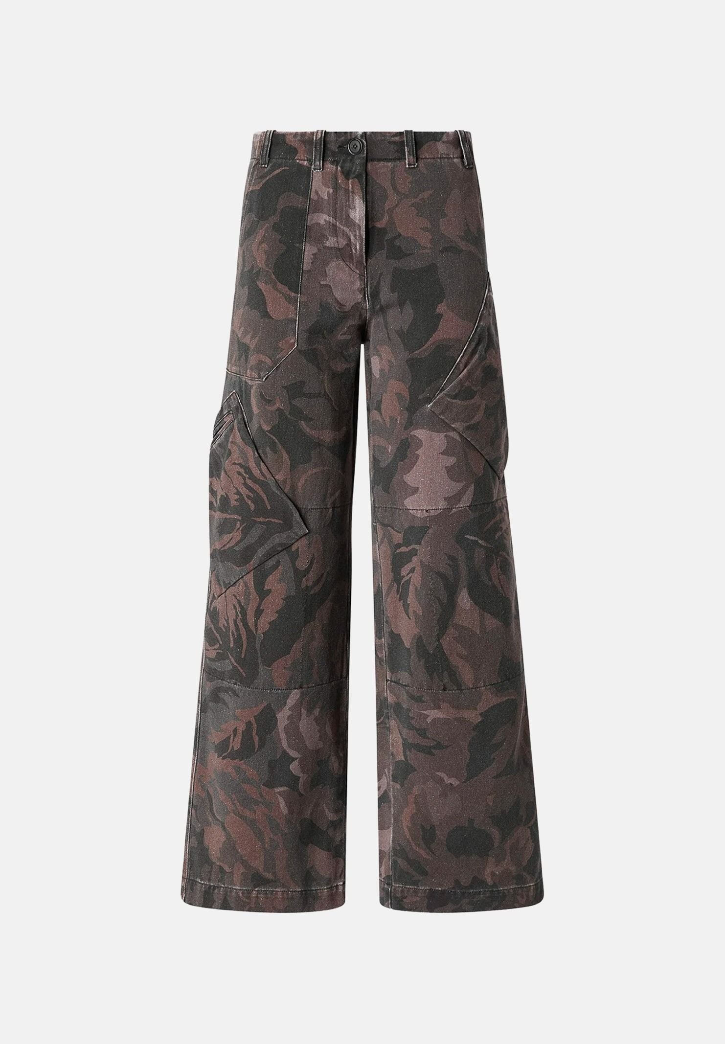 PINKO Jeans cargoHAIKU multicolor da donna con stampa camouflage floreale 107766A3NZ SD3 PINKO