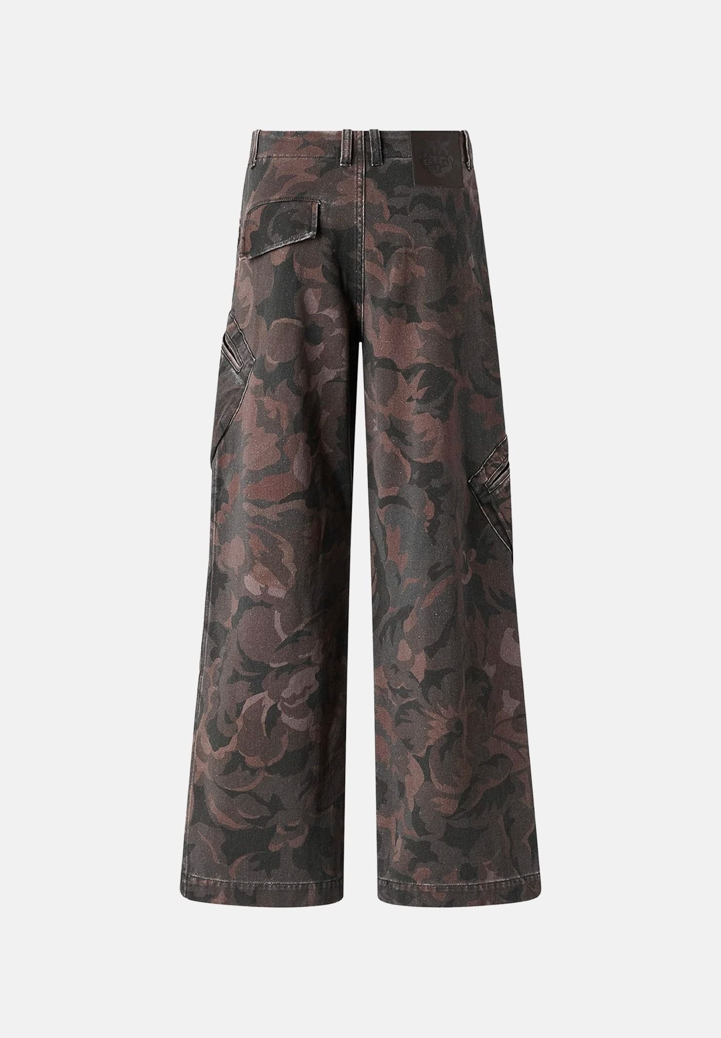 PINKO Jeans cargoHAIKU multicolor da donna con stampa camouflage floreale 107766A3NZ SD3 PINKO