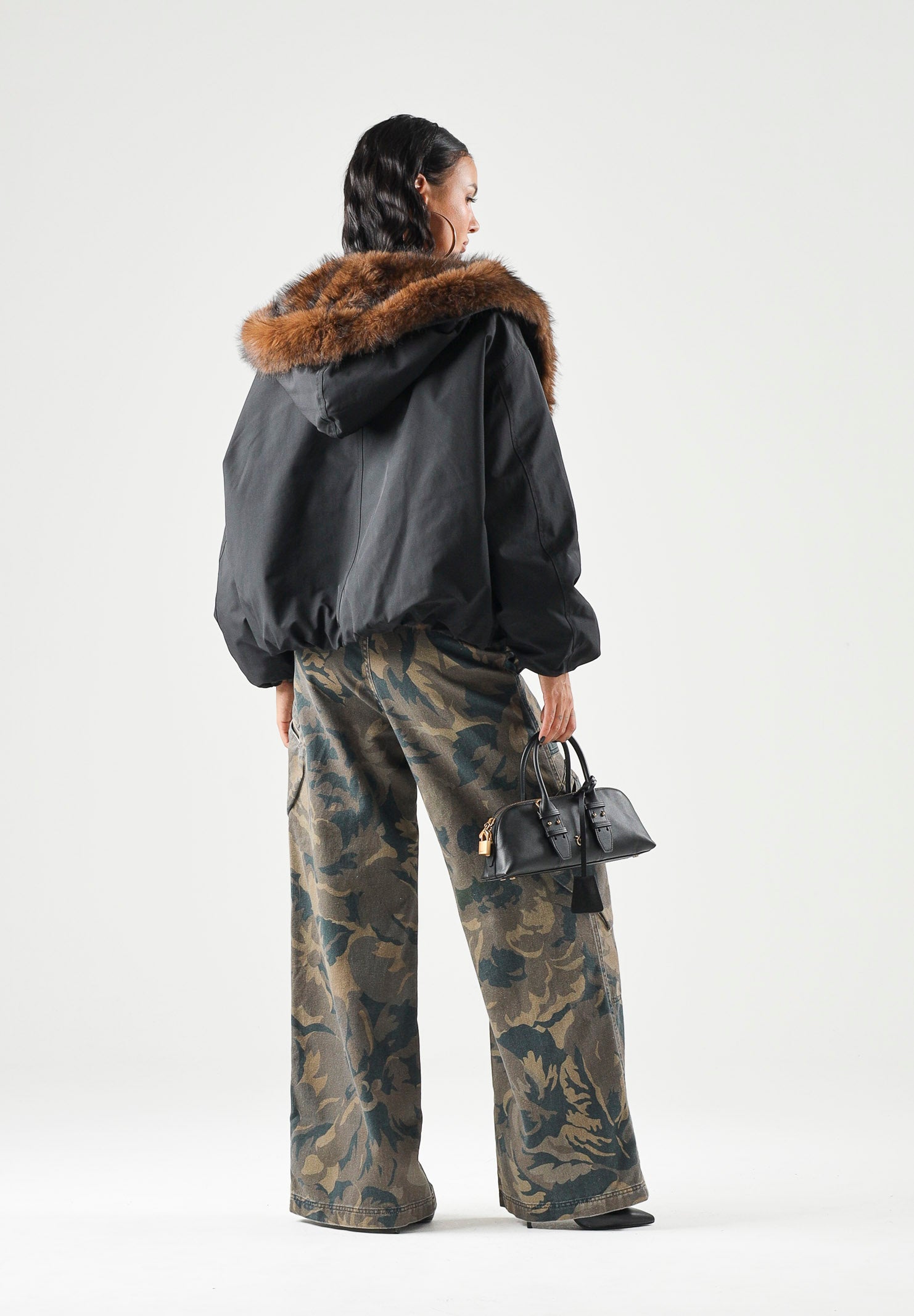 PINKO Jeans cargoHAIKU multicolor da donna con stampa camouflage floreale 107766A3NZ SD3 PINKO