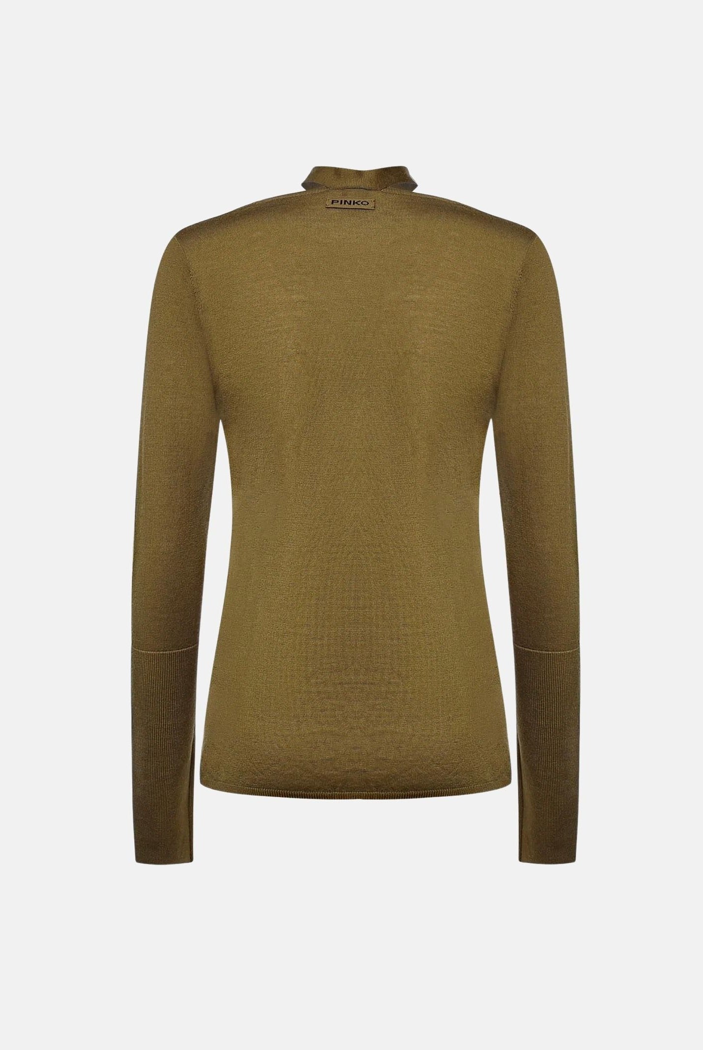 PINKO Maglia SOFFIO SWEATER Verde Lucertola, verde oliva, donna. 107775A3O1 V63 PINKO