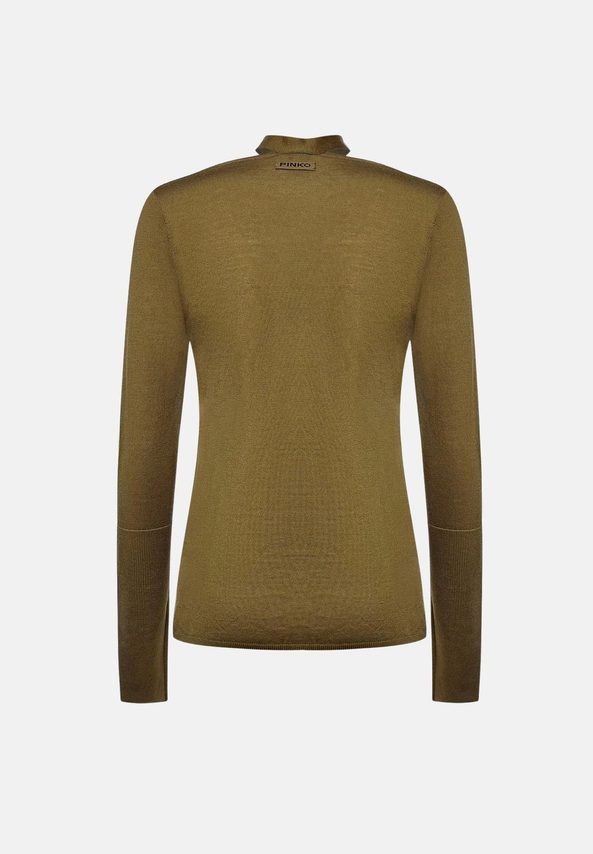 PINKO Maglia co scollo V SOFFIO SWEATER verde oliva, donna. 107775A3O1 V63 PINKO