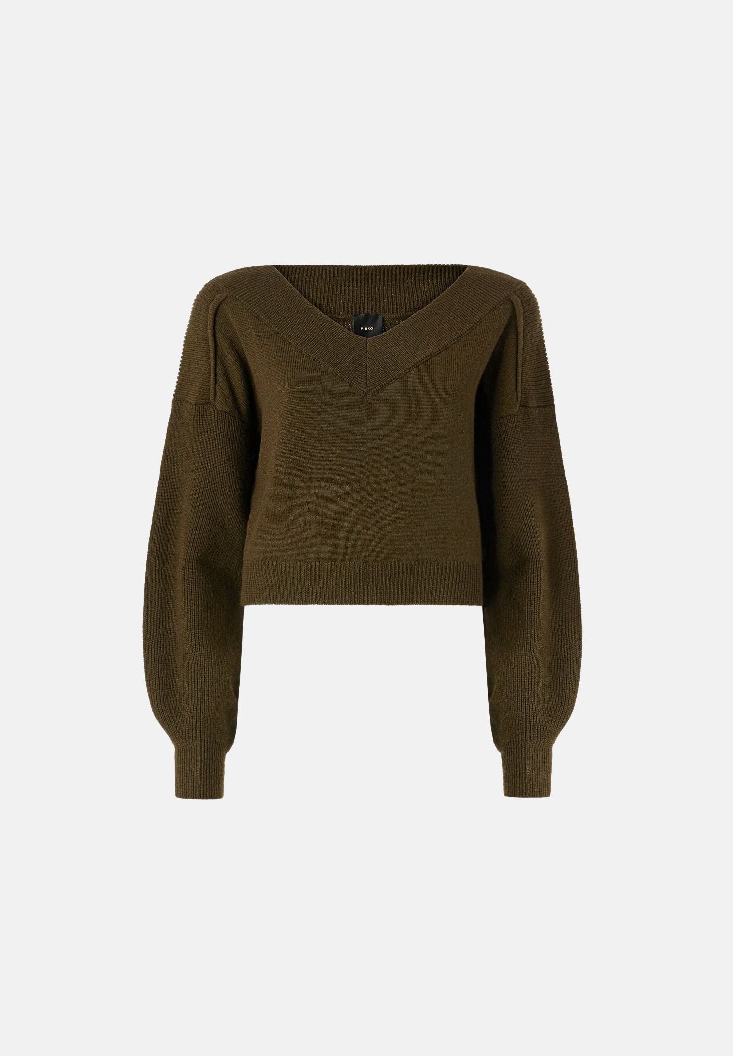 PINKO Maglia RINGHIO PULL verde militare, verde, donna. 107874A3P4 X18 PINKO