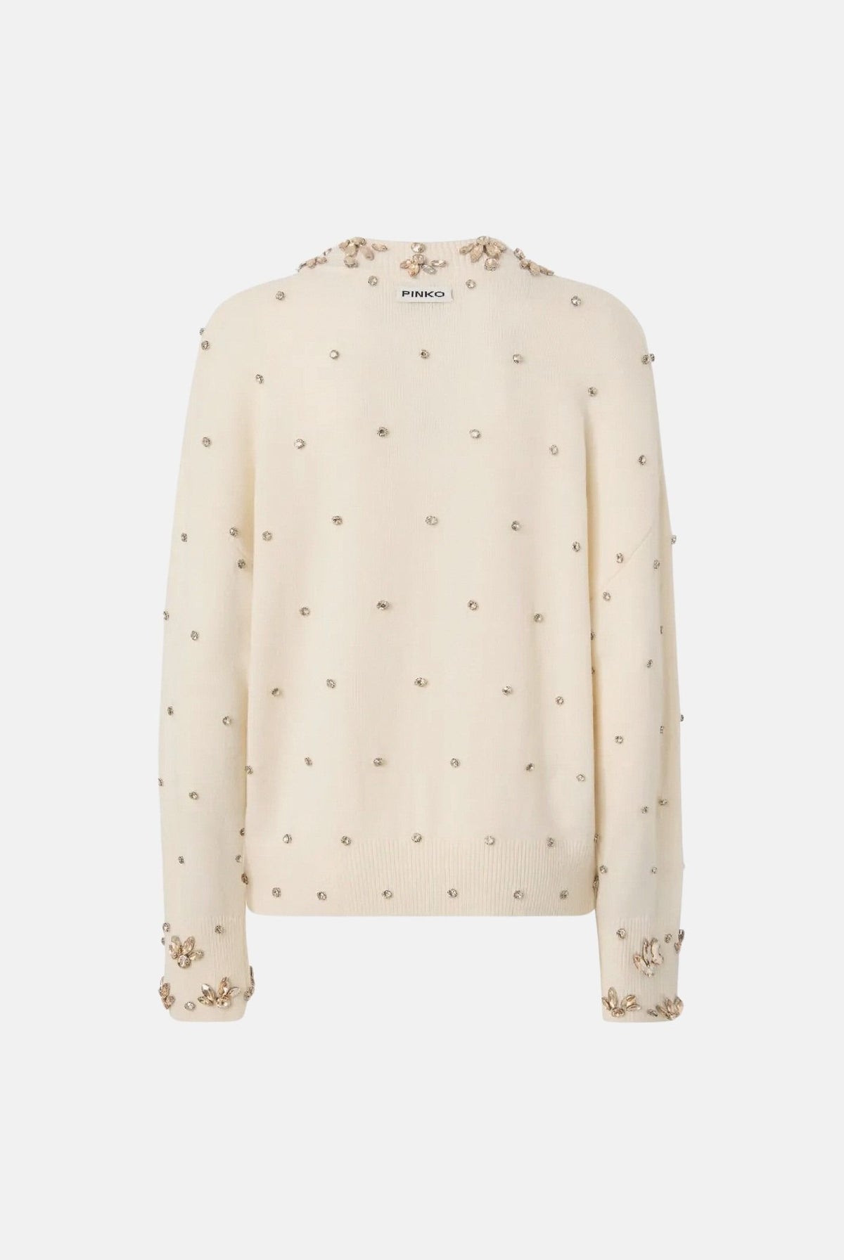 PINKO Maglione PIGOLIO bianco purezza da donna con applicazioni 107878A3P5 Z06 PINKO