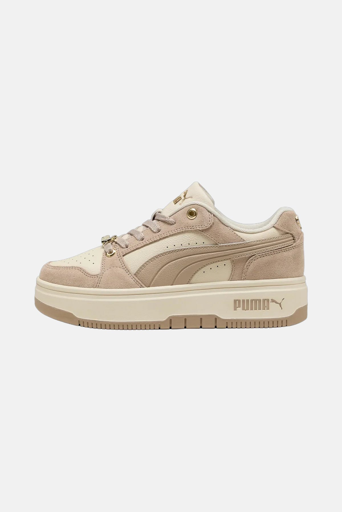 PUMA Sneakers REBOUND LOW LUXE SD beige da donna con suola platform e chiusura con stringhe 409010 02 PUMA