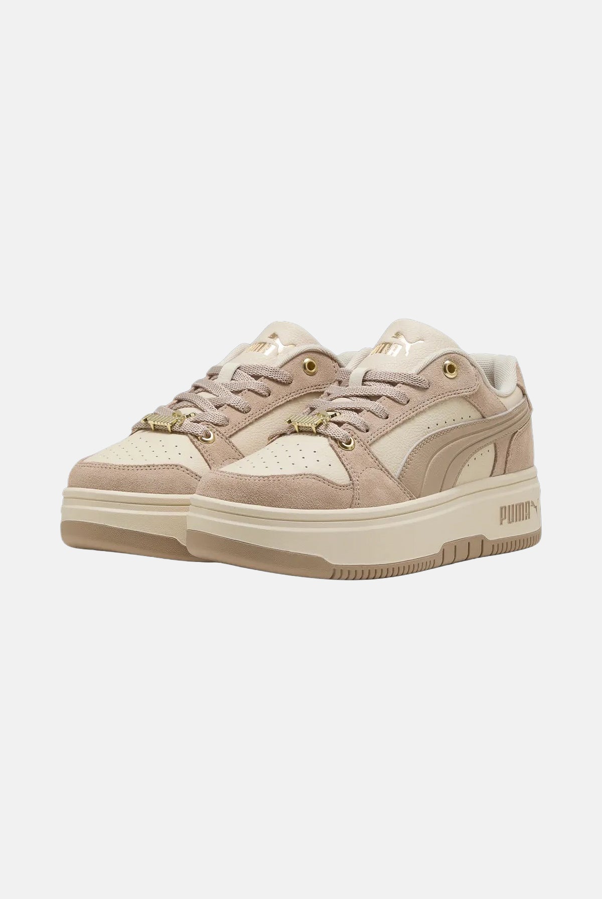 PUMA Sneakers REBOUND LOW LUXE SD beige da donna con suola platform e chiusura con stringhe 409010 02 PUMA