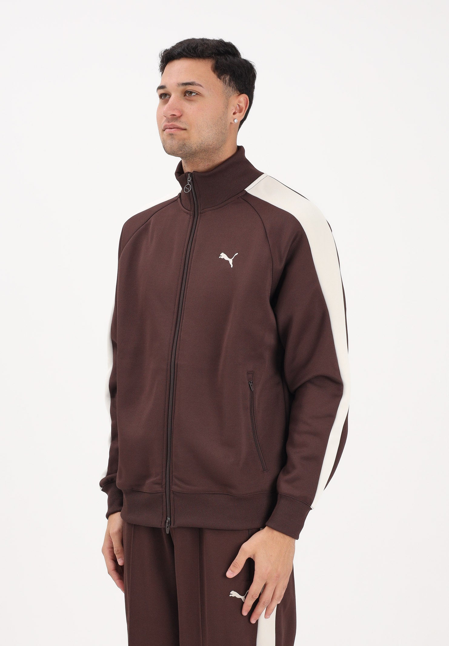 PUMA Felpa con zip T7 ALWAYS ON marrone da uomo 629587 31 PUMA