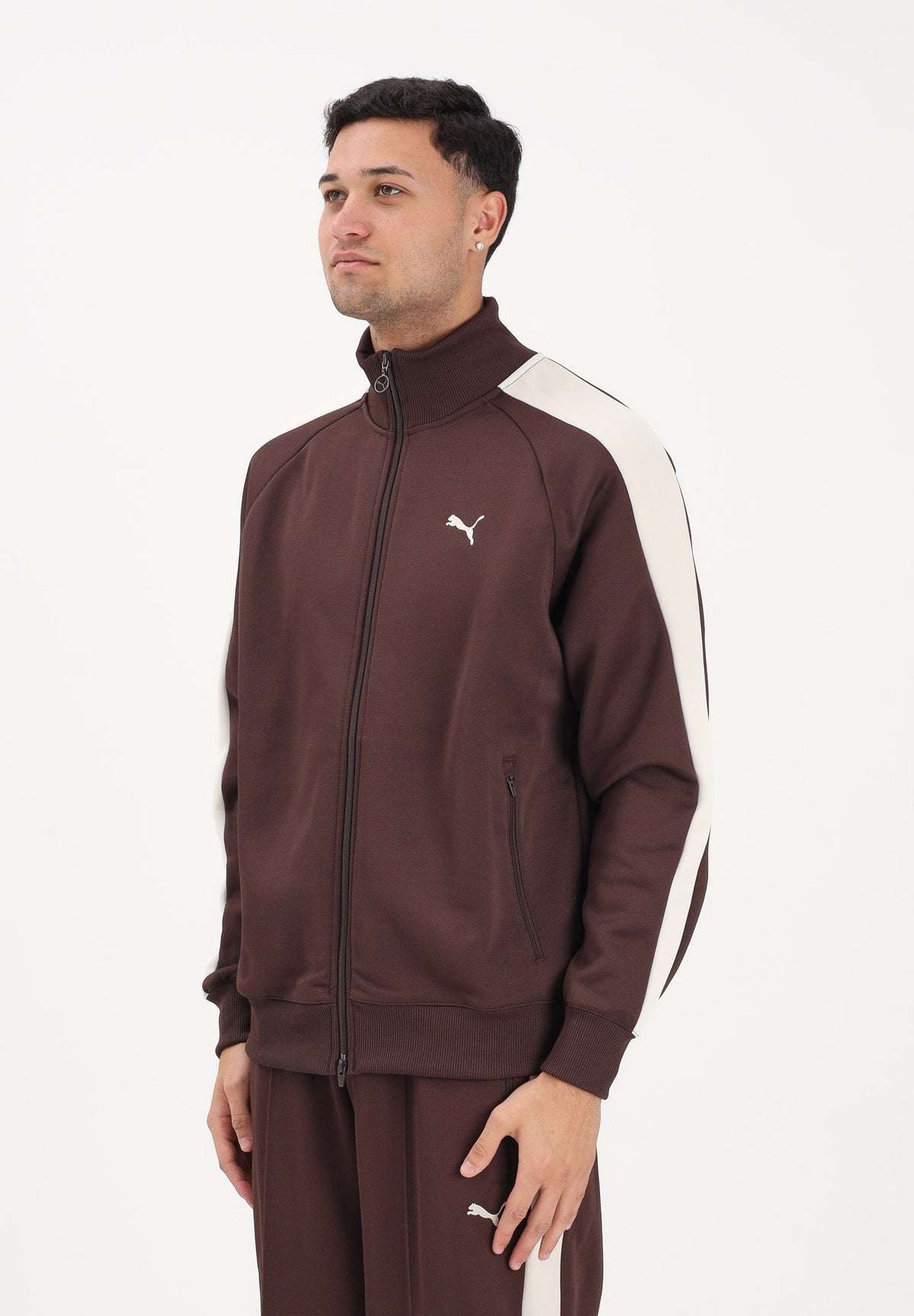 PUMA Felpa con zip T7 ALWAYS ON marrone da uomo 629587 31 PUMA