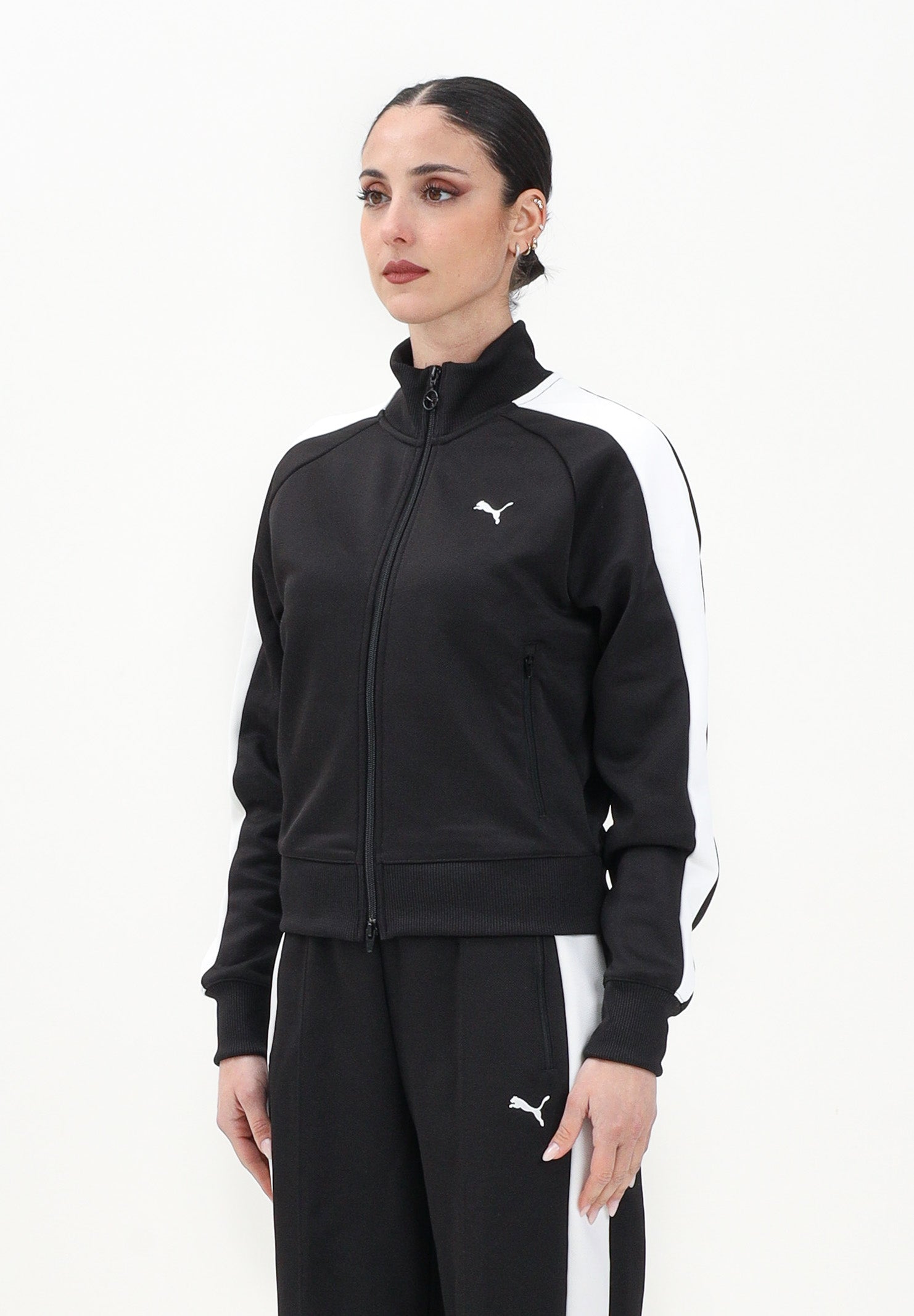 PUMA Felpa con zip T7 ALWAYS ON nera da donna 629796 01 PUMA