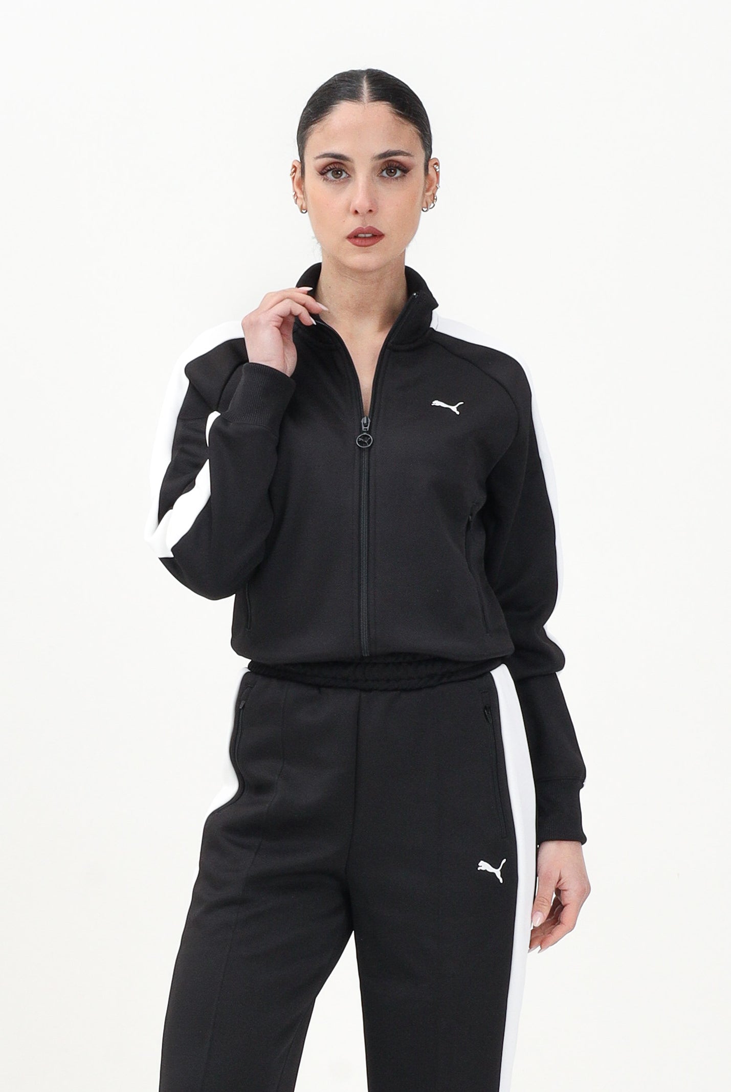 PUMA Felpa con zip T7 ALWAYS ON nera da donna 629796 01 PUMA