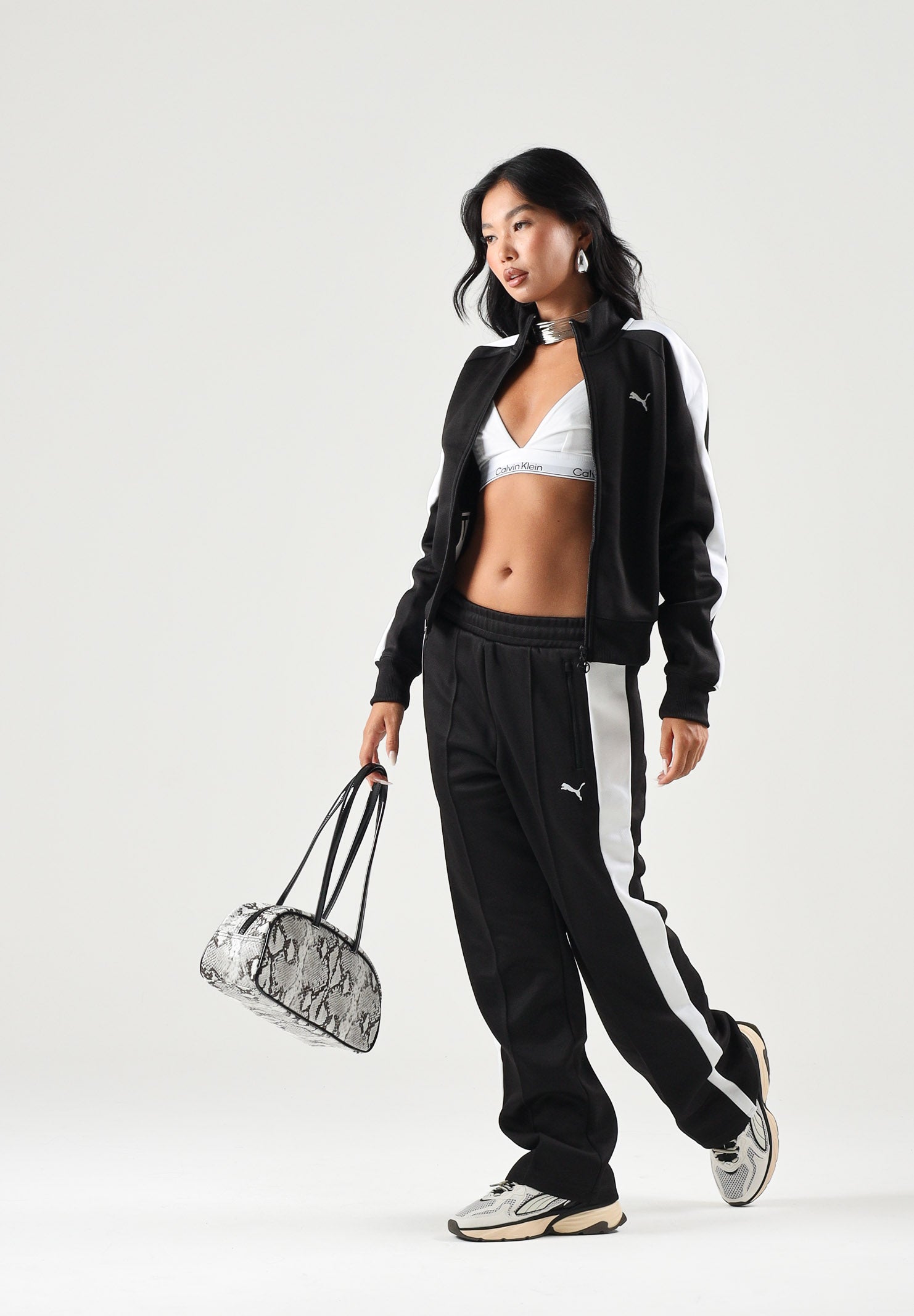 PUMA Felpa con zip T7 ALWAYS ON nera da donna 629796 01 PUMA