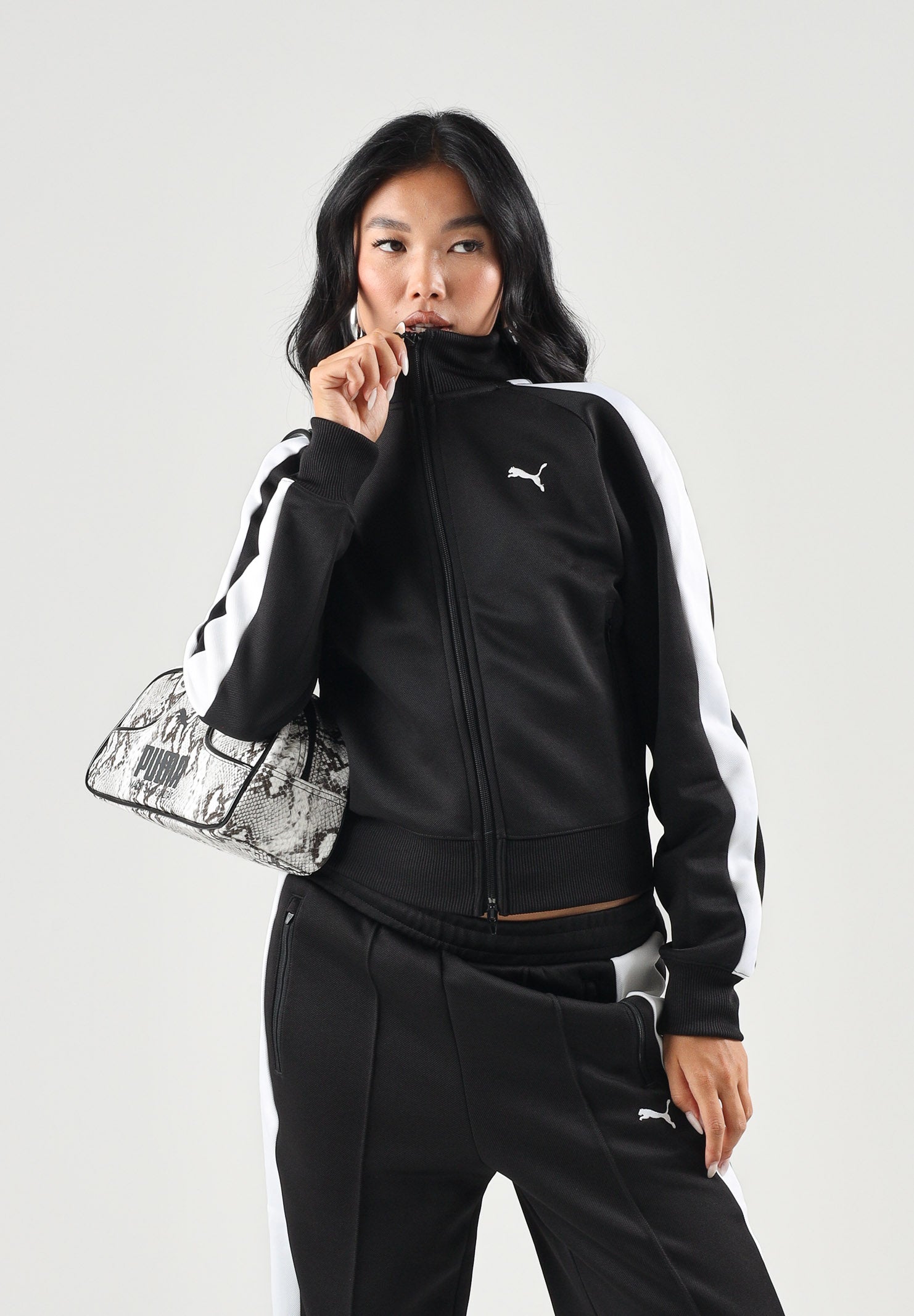 PUMA Felpa con zip T7 ALWAYS ON nera da donna 629796 01 PUMA