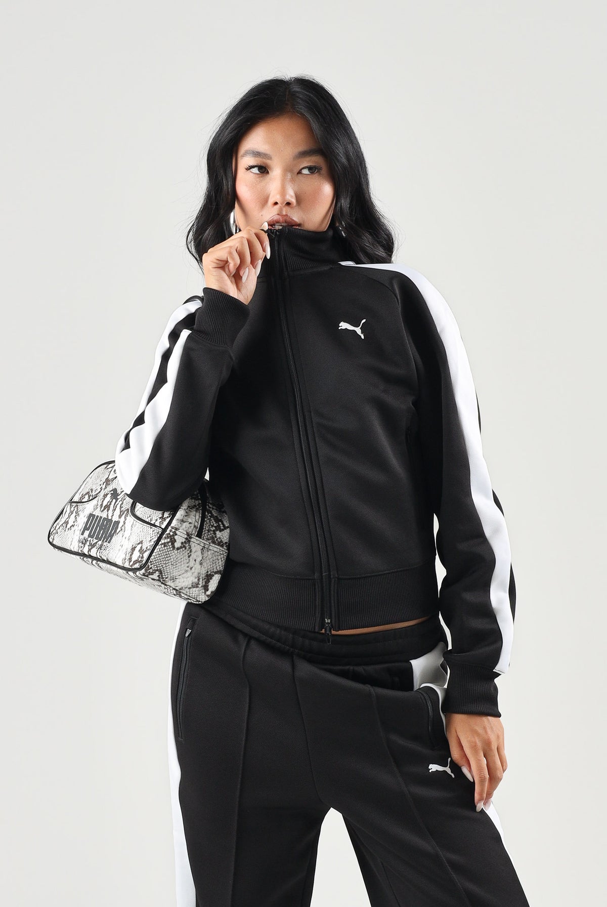PUMA Felpa con zip T7 ALWAYS ON nera da donna 629796 01 PUMA