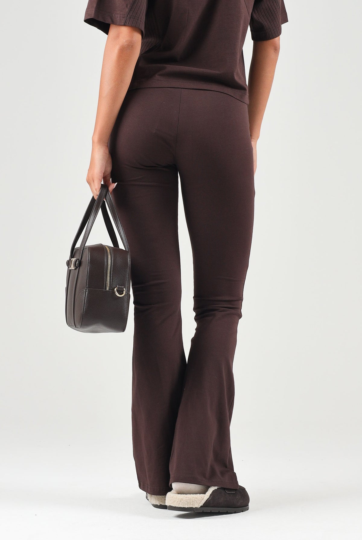 PUMA Leggings FLARED brown per donna a vita alta con fondo svasato a zampa e logo cat. 631542 33 PUMA