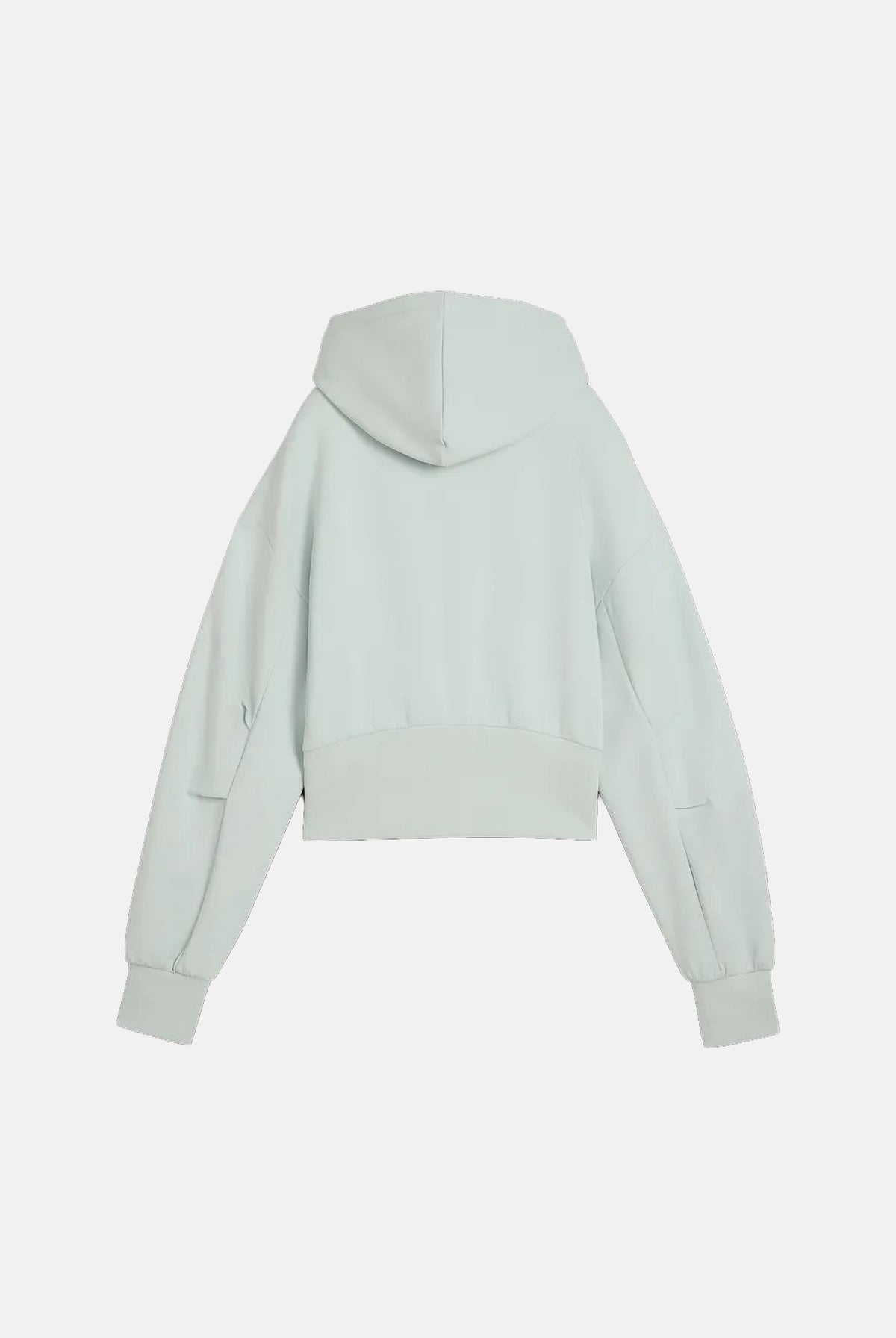 PUMA Felpa PUMATECH verde acqua per donna con cappuccio, zip parziale e taglio cropped. 634571 29 PUMA