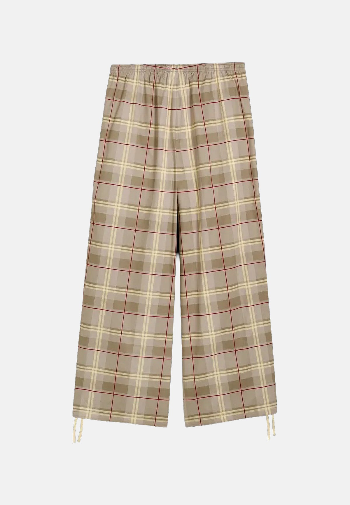 PUMA Pantalone RELAXED TARTAN beige da donna con motivo a quadri, bande laterali 636629 81 PUMA