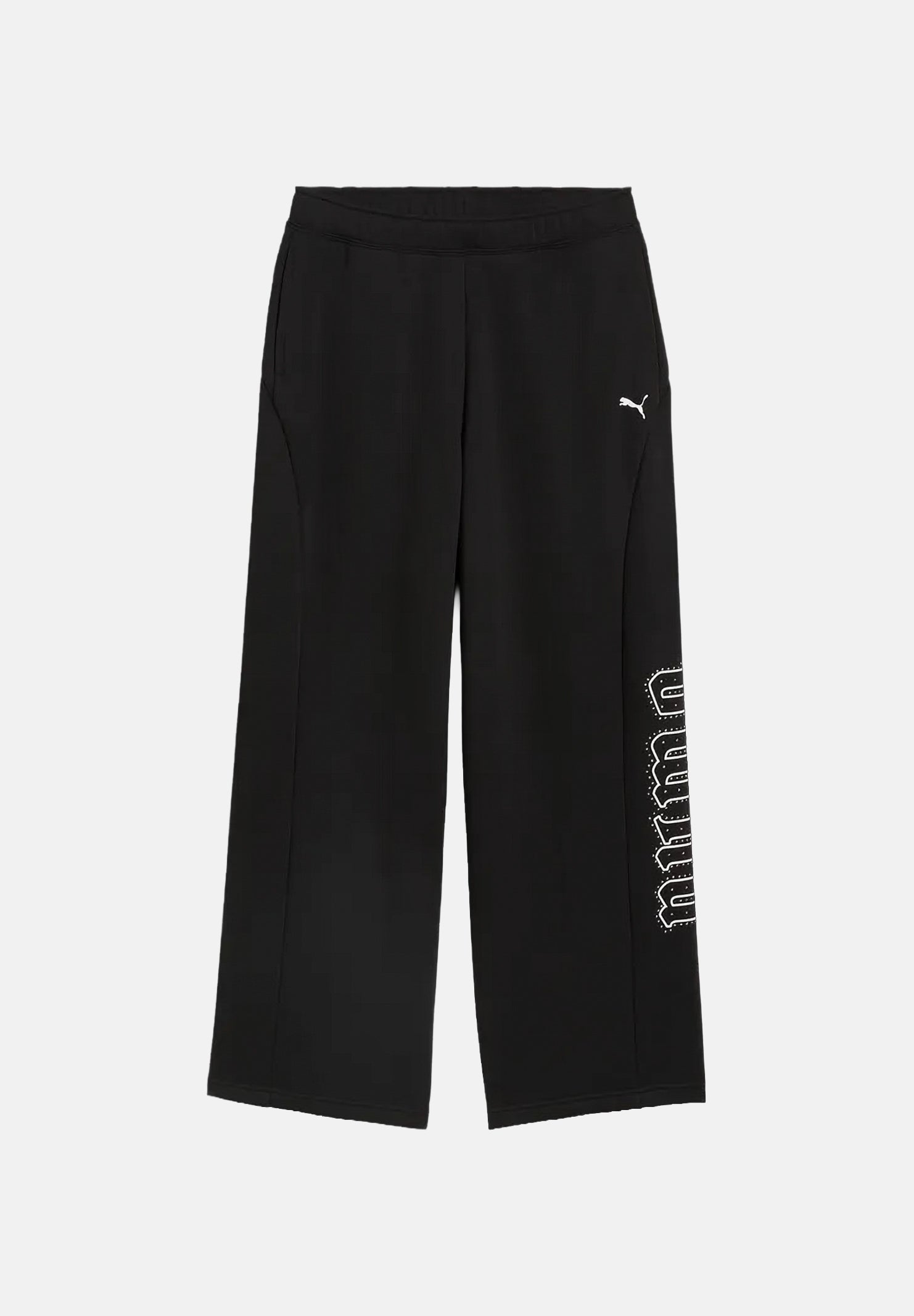 PUMA Pantaloni sportivi DARE TO nero per donna con vita alta elasticizzata, taglio gamba ampie e logo PUMA intessuto. 636652 01 PUMA
