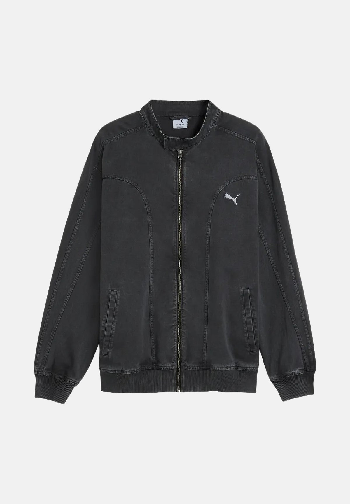 PUMA Giacca di jeans ARCHIVE WASHED TWILL nera da uomo con mini logo laterale 636718 01 PUMA