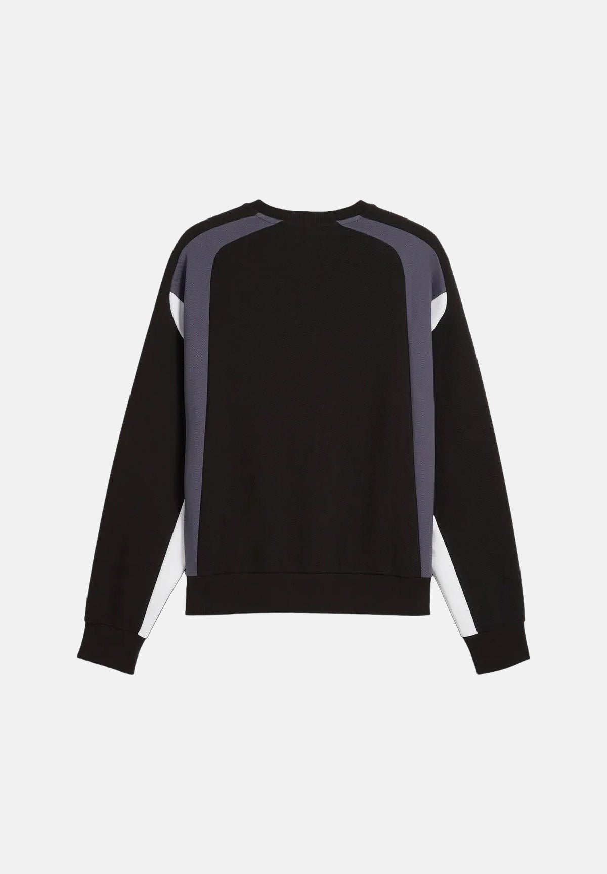 PUMA Felpa girocollo MOTO CREWNECK nera da uomo con dettagli color block, logo frontale 636723 01 PUMA