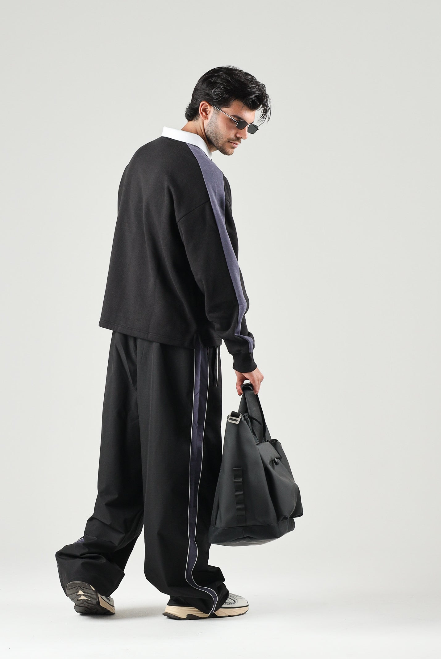 PUMA Polo CREWNECK nera per uomo con colletto a contrasto, patta con bottoni 636728 01 PUMA