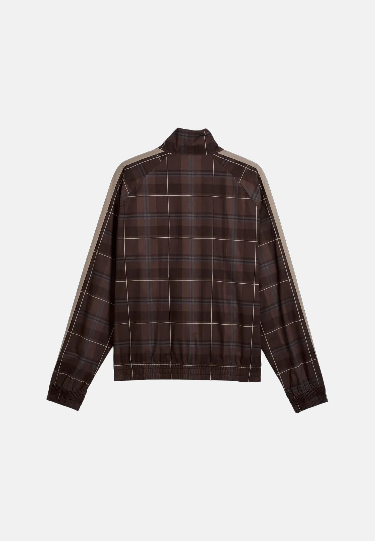PUMA Felpa con zip PLAID TRACK JACKET marrone per uomo con motivo a quadri tartan, bande laterali a contrasto 636731 33 PUMA