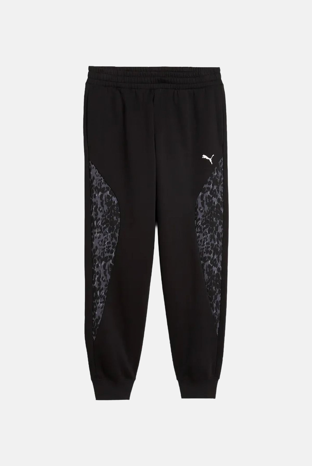 PUMA Pantaloni DARE TO PRINTED neri per donna con dettagli animalier sui fianchi e caviglie elasticizzate. 637612 01 PUMA