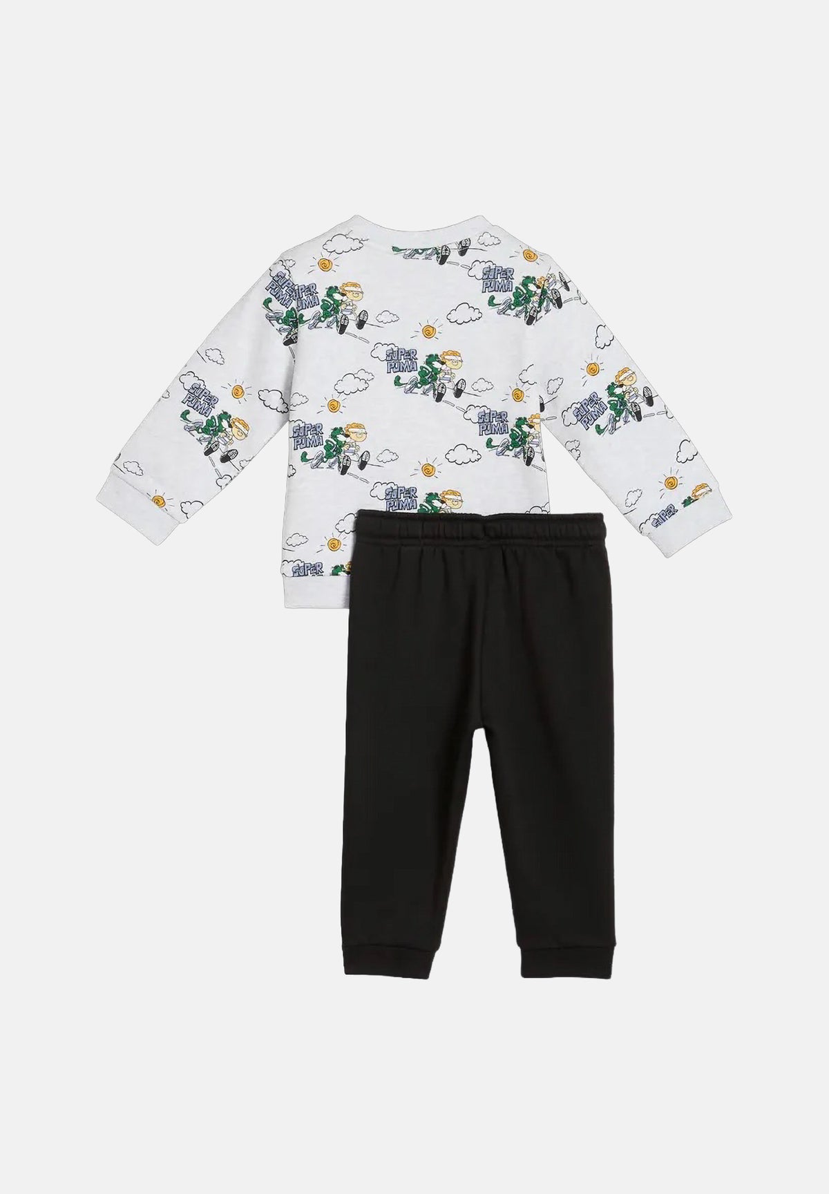 PUMA Tuta FRUIT ANIMALS SUIT grigio per neonato con felpa a stampa grafica 638107 05 PUMA