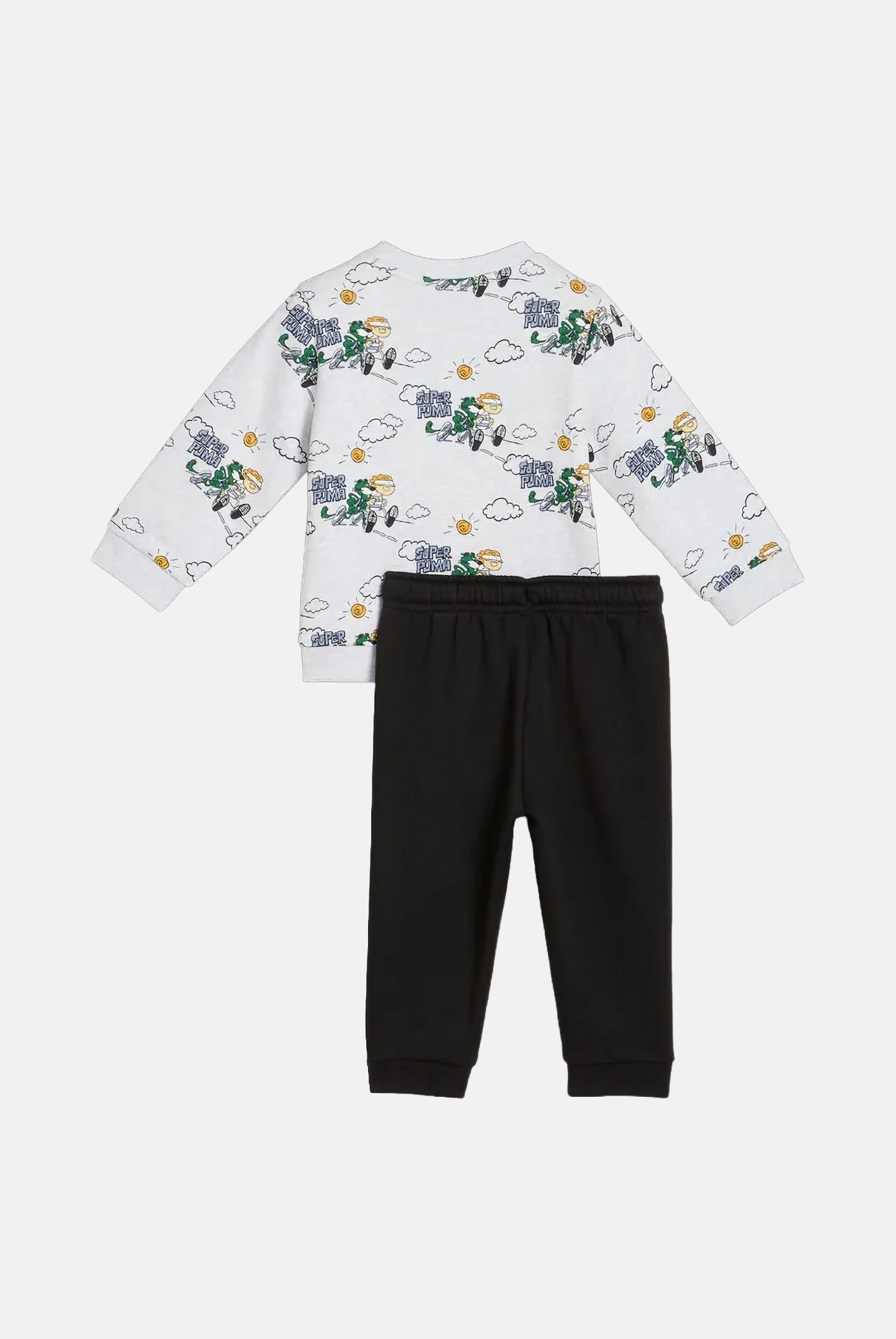 PUMA Tuta FRUIT ANIMALS SUIT grigio per neonato con felpa a stampa grafica 638107 05 PUMA